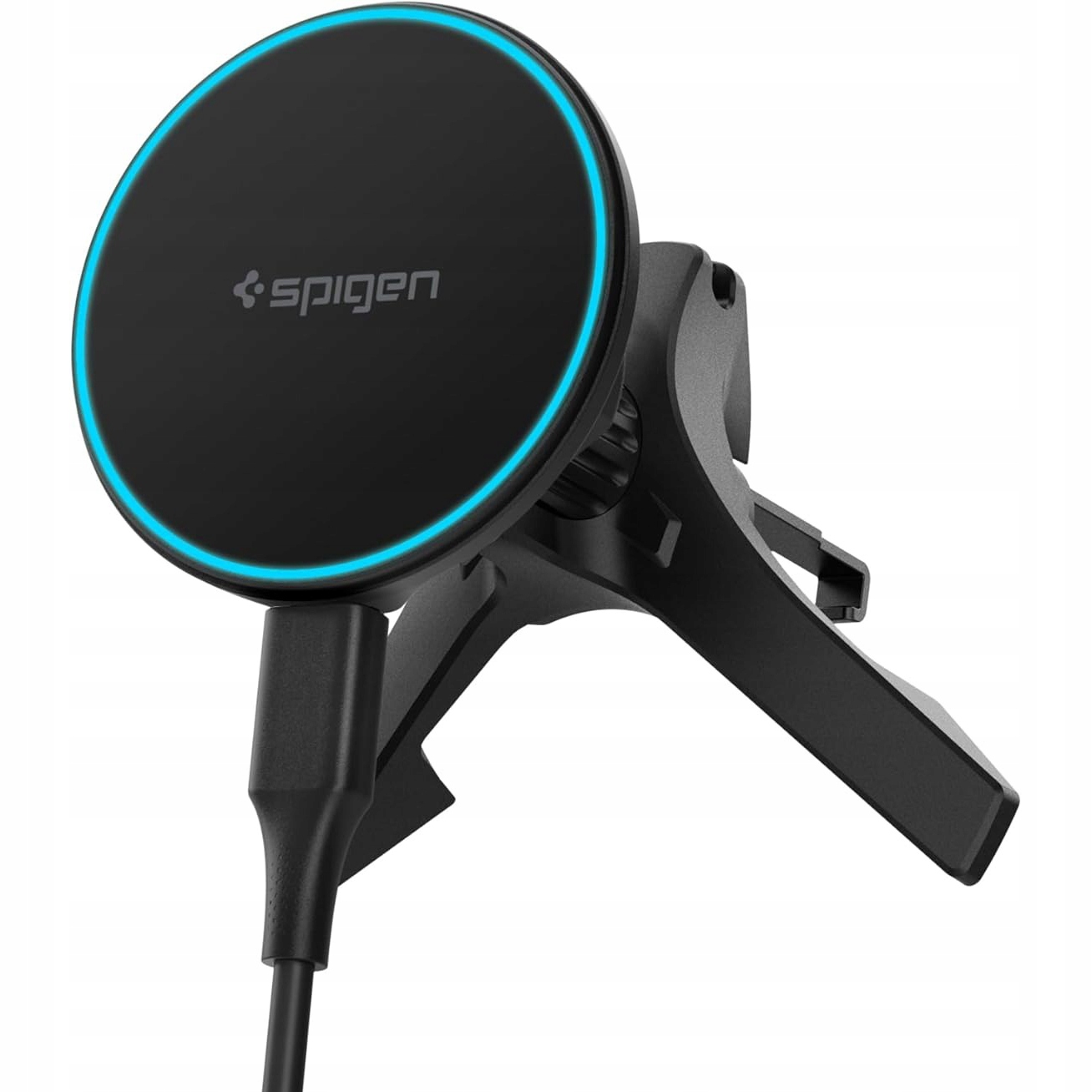 SPIGEN EV15MAQ ESSENTIAL MAGNETIC MAGSAFE VENT CAR MOUNT WIRELESS CHARGER 15W Qi2 BLACK – Innowacyjne ładowanie w samochodzie