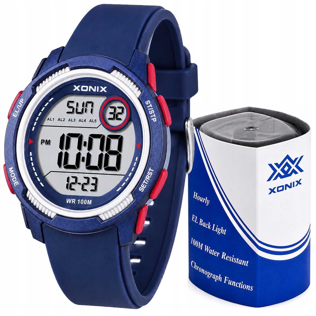 Zegarek DBF-004 młodzieżowy elektroniczny granatowy 42 mm – Stylowy towarzysz na każdą okazję
