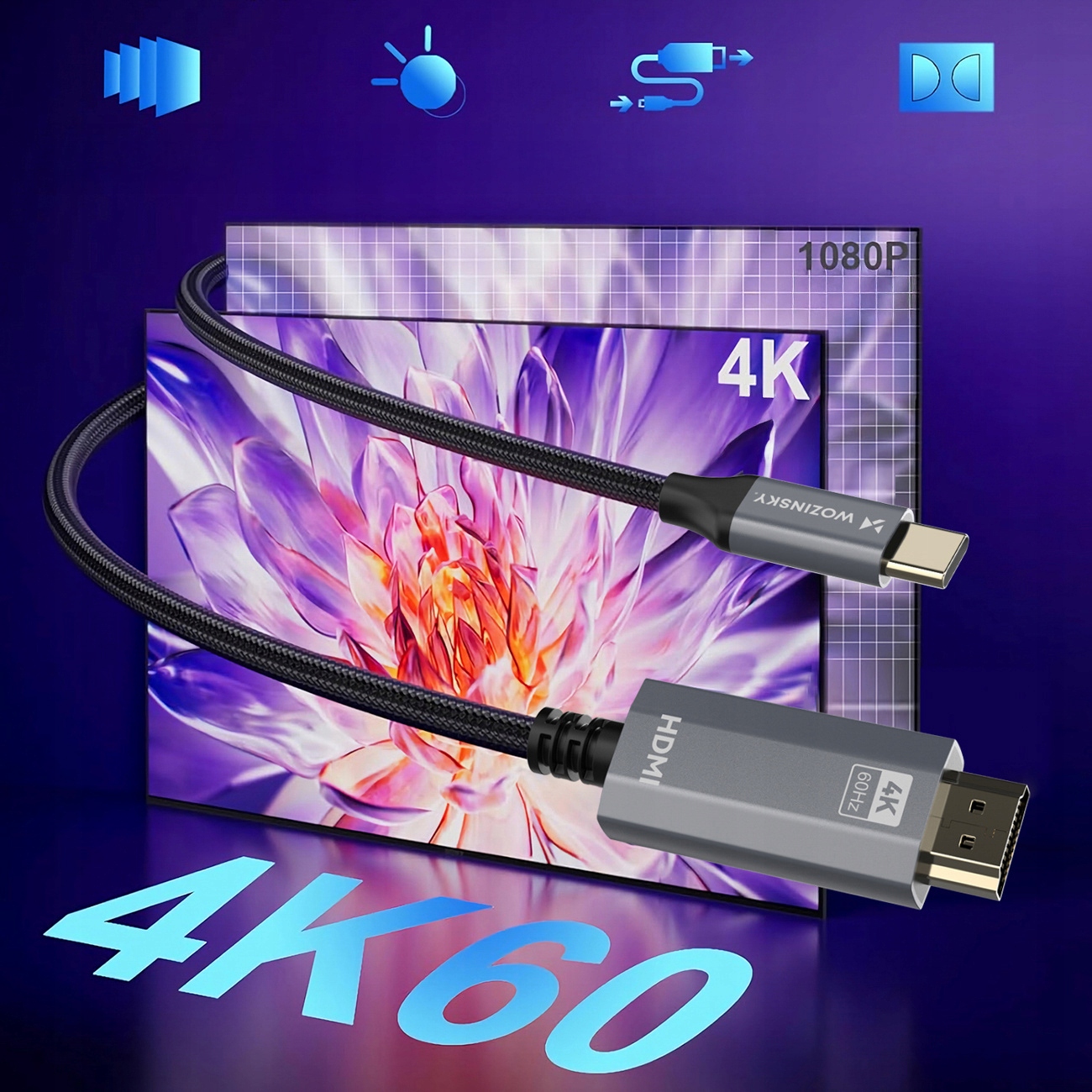 Wysoka jakość obrazu 4K przy 60Hz – Doskonałe do pracy i rozrywki