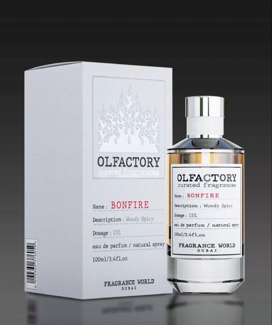 Perfumy Unisex Fragrance World Olfactory Bonfire EDP 100 ml – Wyrafinowany zapach dla każdego