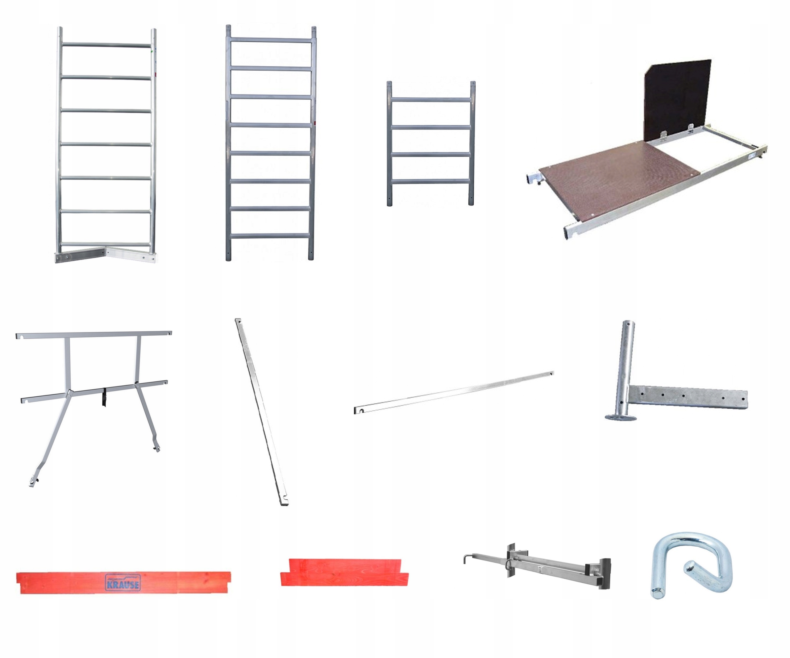 Elementy składowe zestawu rusztowania ClimTec