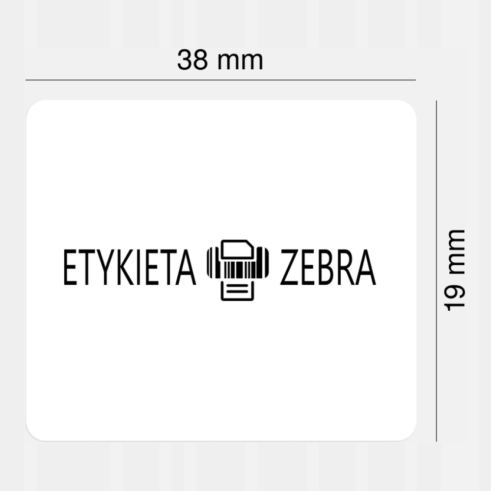Etykiety termotransferowe Zebra 38x19mm – Idealne do Twojego biura