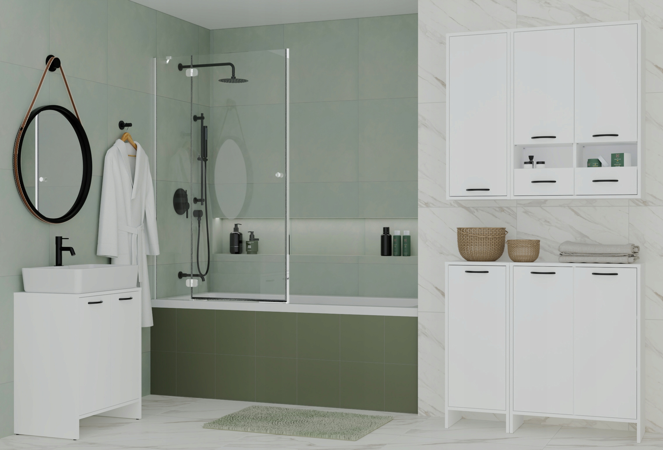 Szafka na pralkę NINA 1K BIAŁY – Praktyczne rozwiązanie do Twojej łazienki