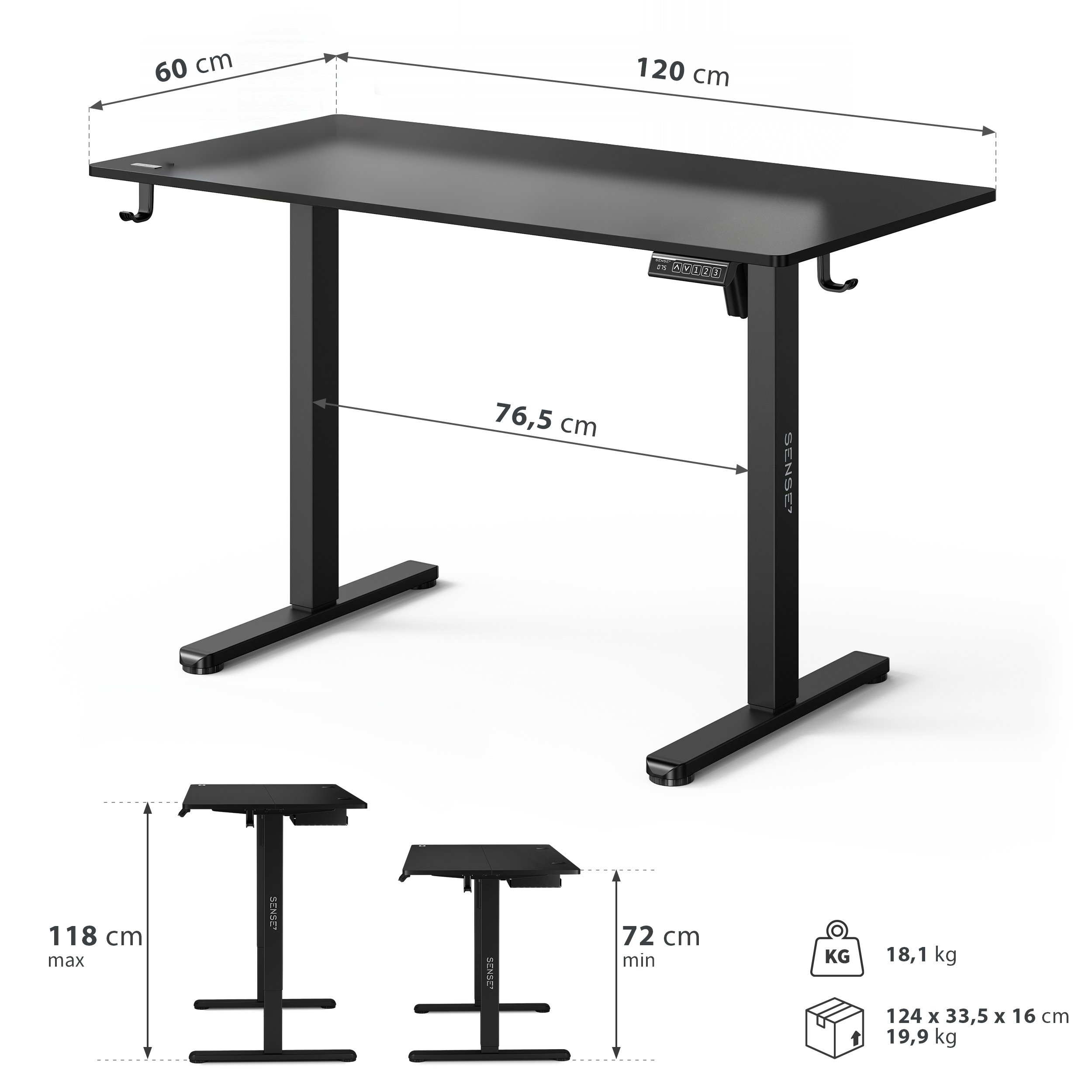 Biurko elektryczne Sense7 Nojo Light