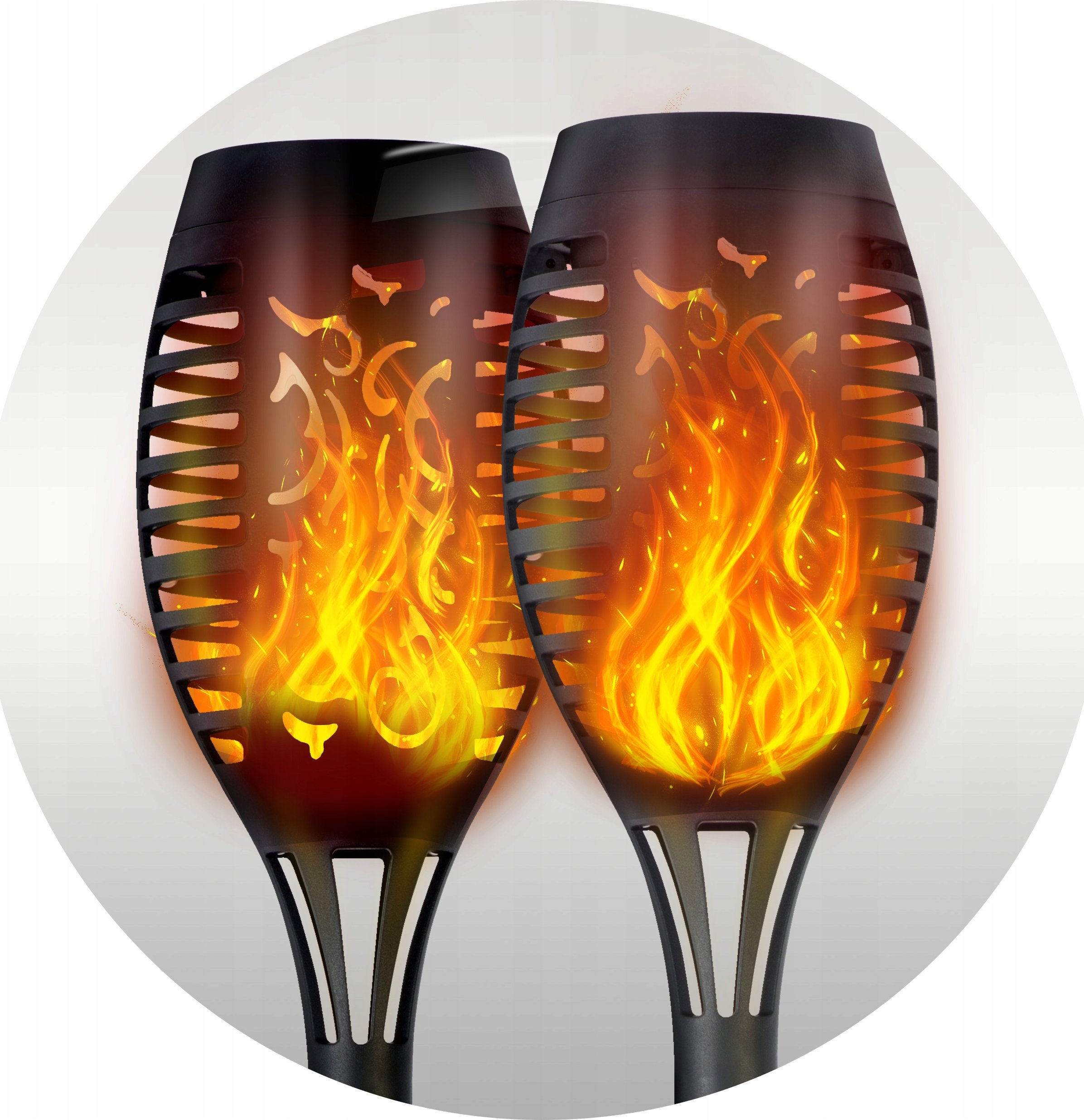 Efekt płomienia i przyjemne ciepłe światło