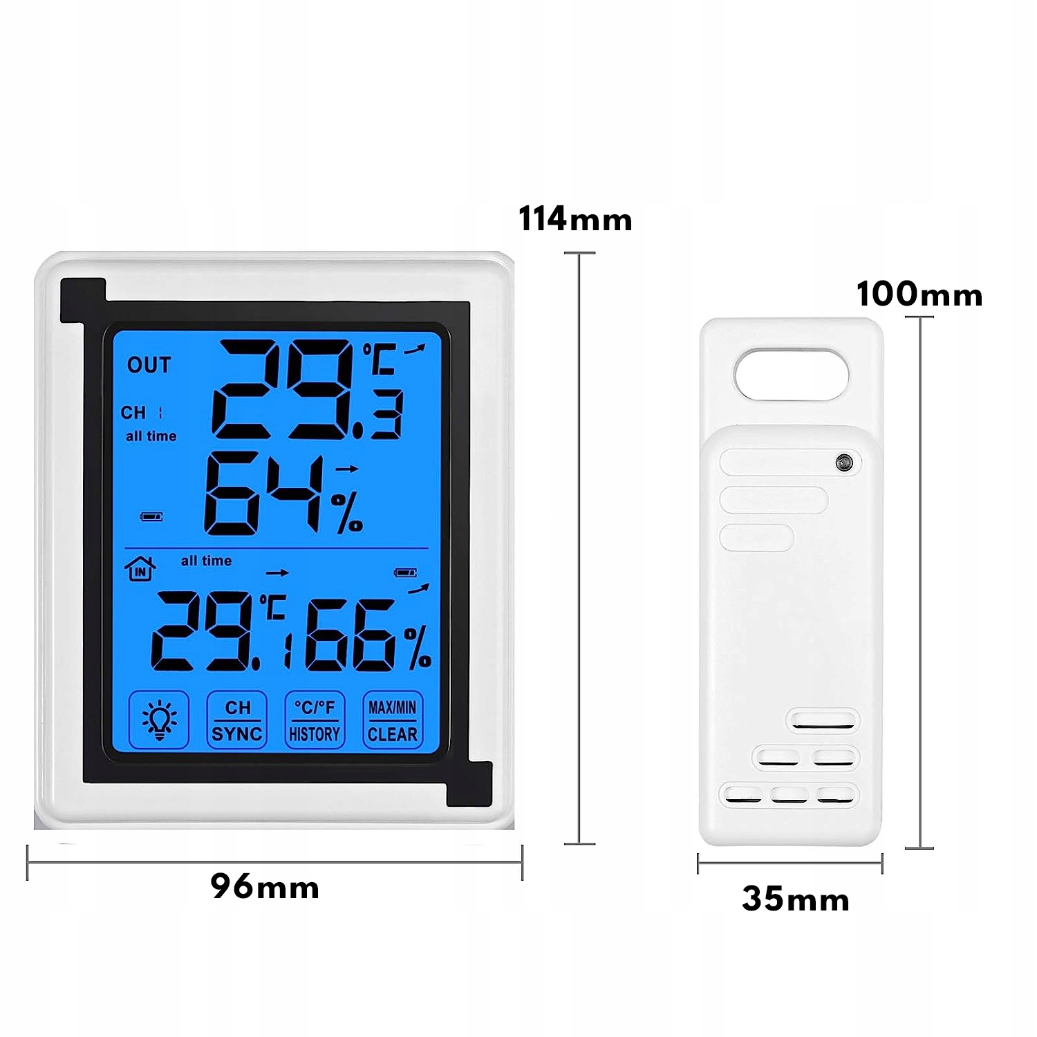 Bezprzewodowy czujnik zewnętrzny – Precyzyjne pomiary temperatury i wilgotności