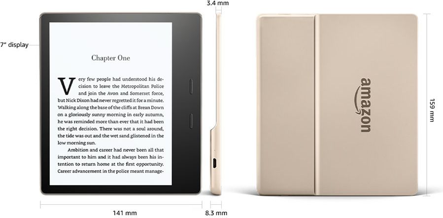 Amazon Kindle Oasis 2 (2017) 32GB Gold- wymiary