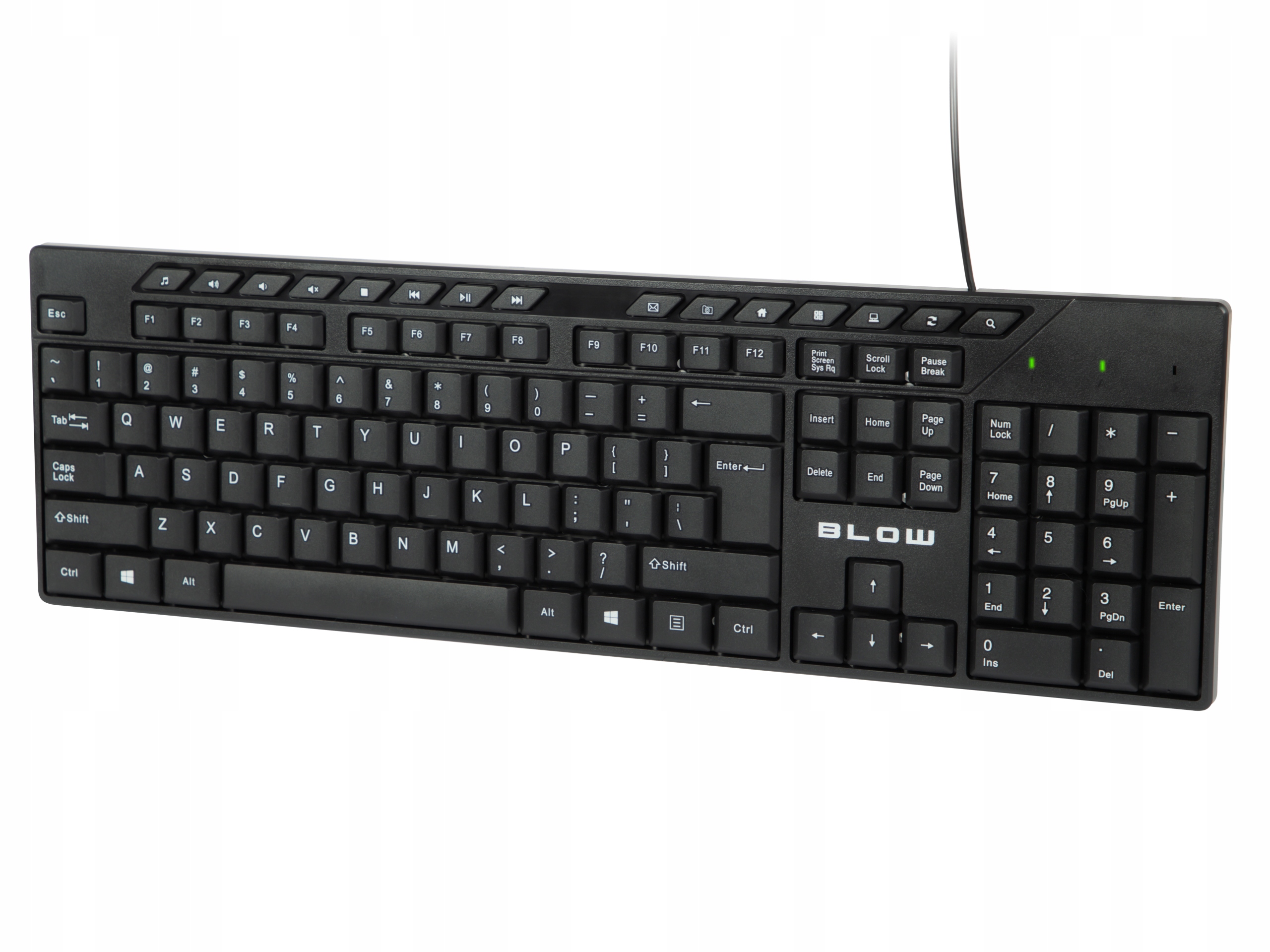 Pełny układ QWERTY z 122 klawiszami