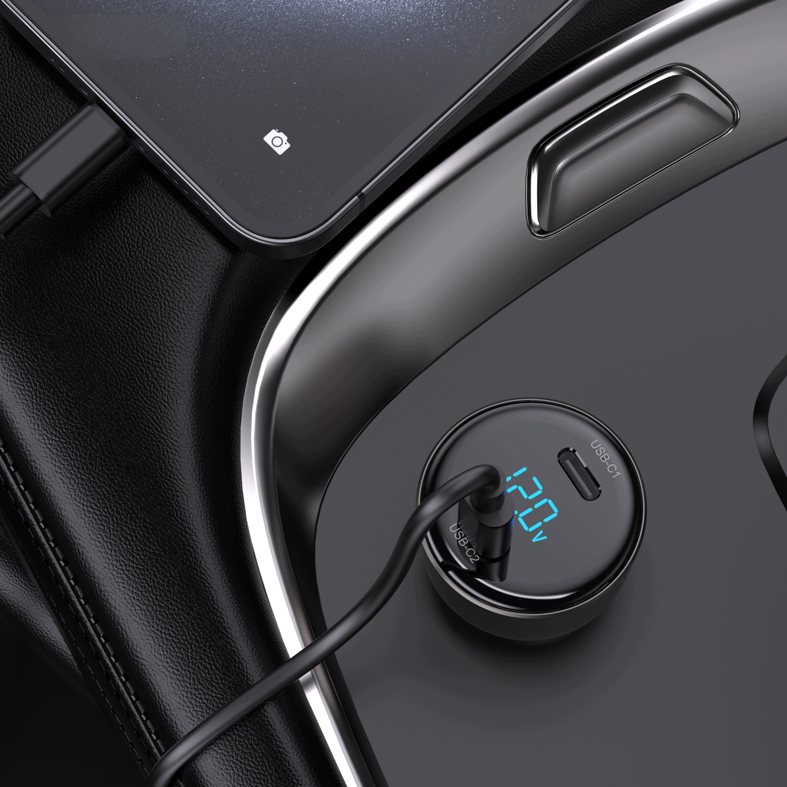 Podwójne porty USB-C – Szybkie ładowanie dla wielu urządzeń