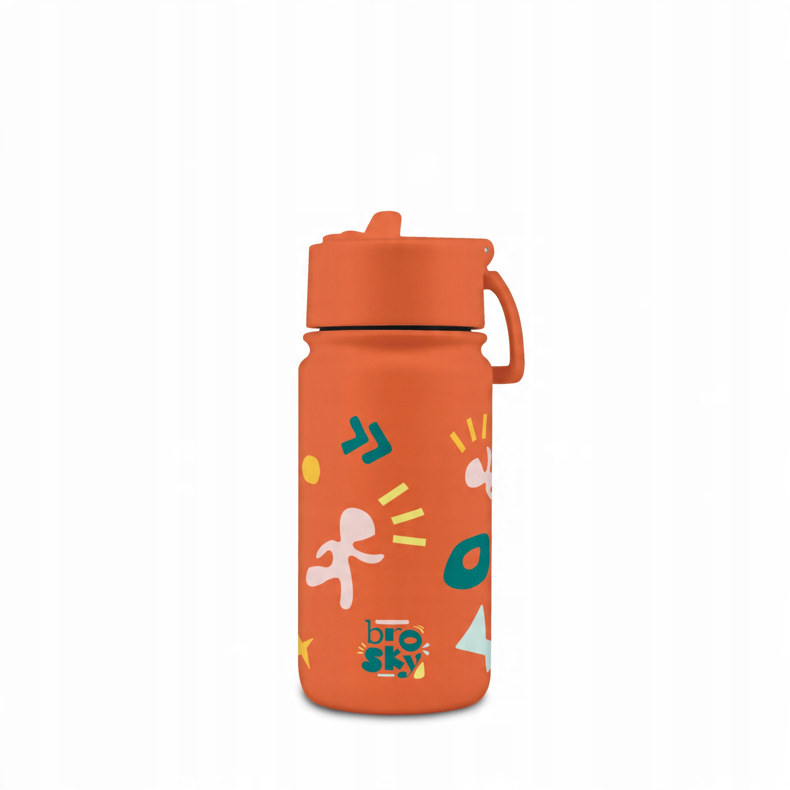Brosky Pattern Stalowa butelka na wodę w kolorze ceglanym 450ml – Idealny towarzysz na każdą okazję