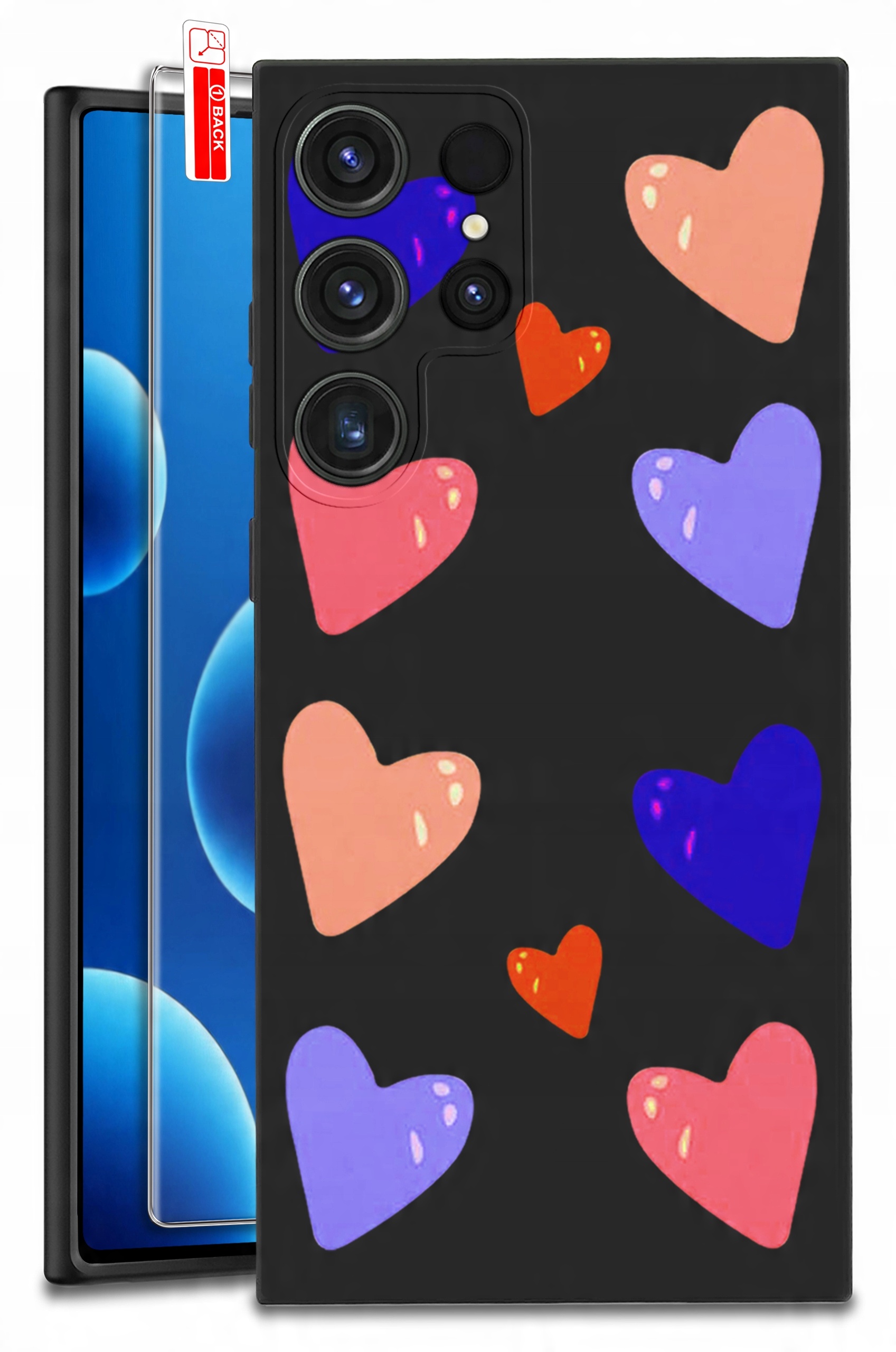 ETUI do Samsung Galaxy S25 Ultra WZORY | SILIKONOWE MATT CASE + SZKŁO HARTOWANE 9H