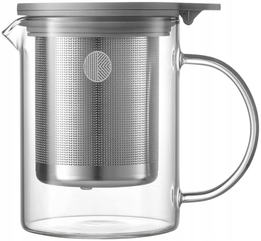 BUYDEEM Szklany dzbanek z zaparzaczem 500ml – Idealny do parzenia herbaty i kawy