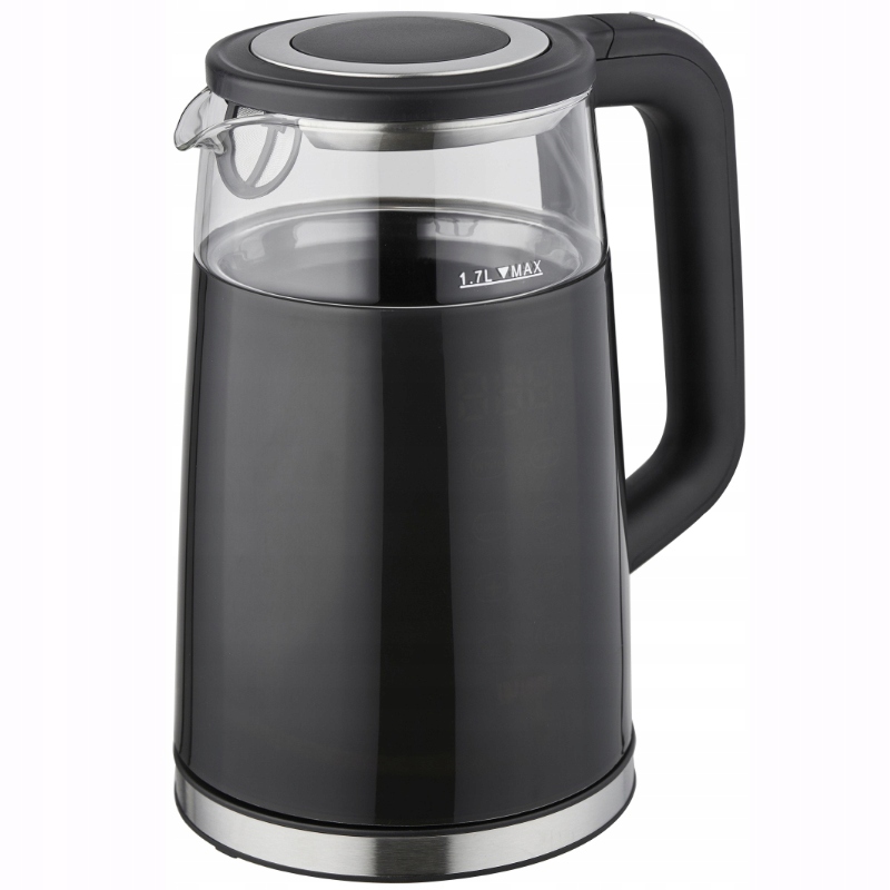 Czajnik Szklany 1710 Czarny 1.7 L 2200 W – Elegancja i funkcjonalność w Twojej kuchni