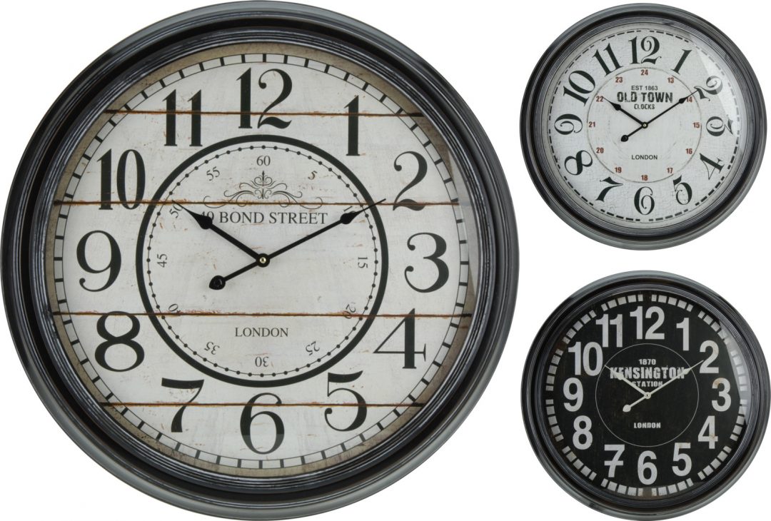 Stylizowany na staroświeckie zegary kolejowe