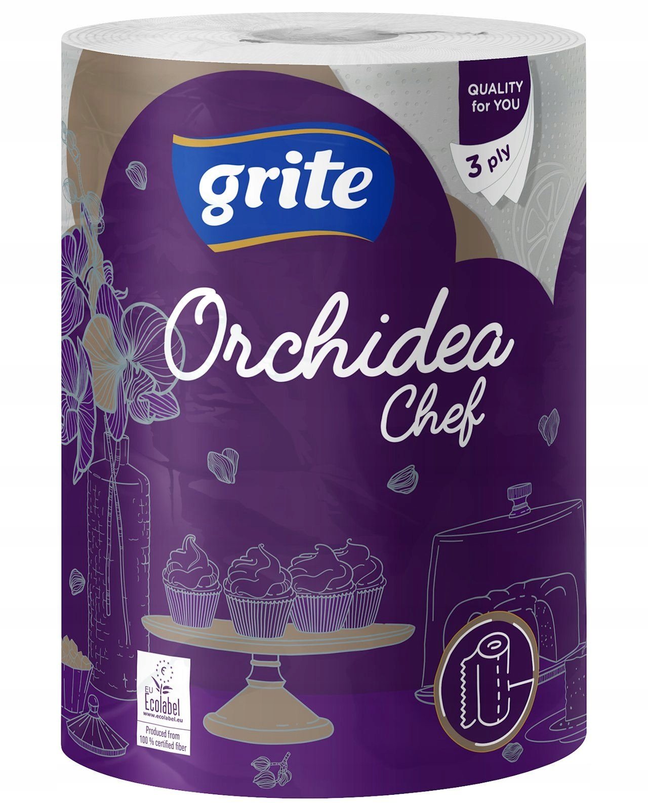 Ręcznik papierowy Grite Orchidea 3-warstwowy – Wydajność i jakość w każdej kuchni