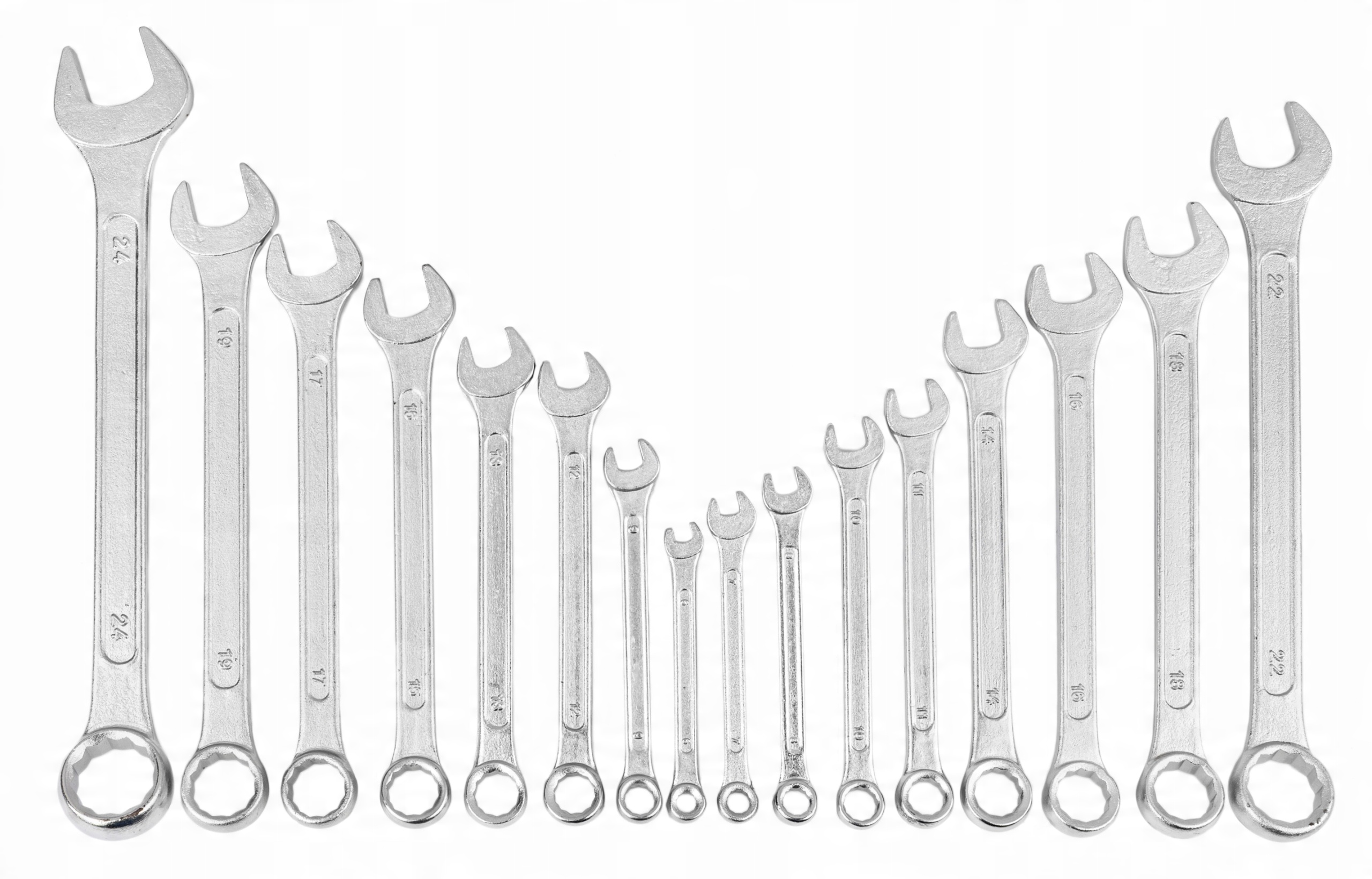 Zestaw kluczy o popularnych rozmiarach 6-24mm