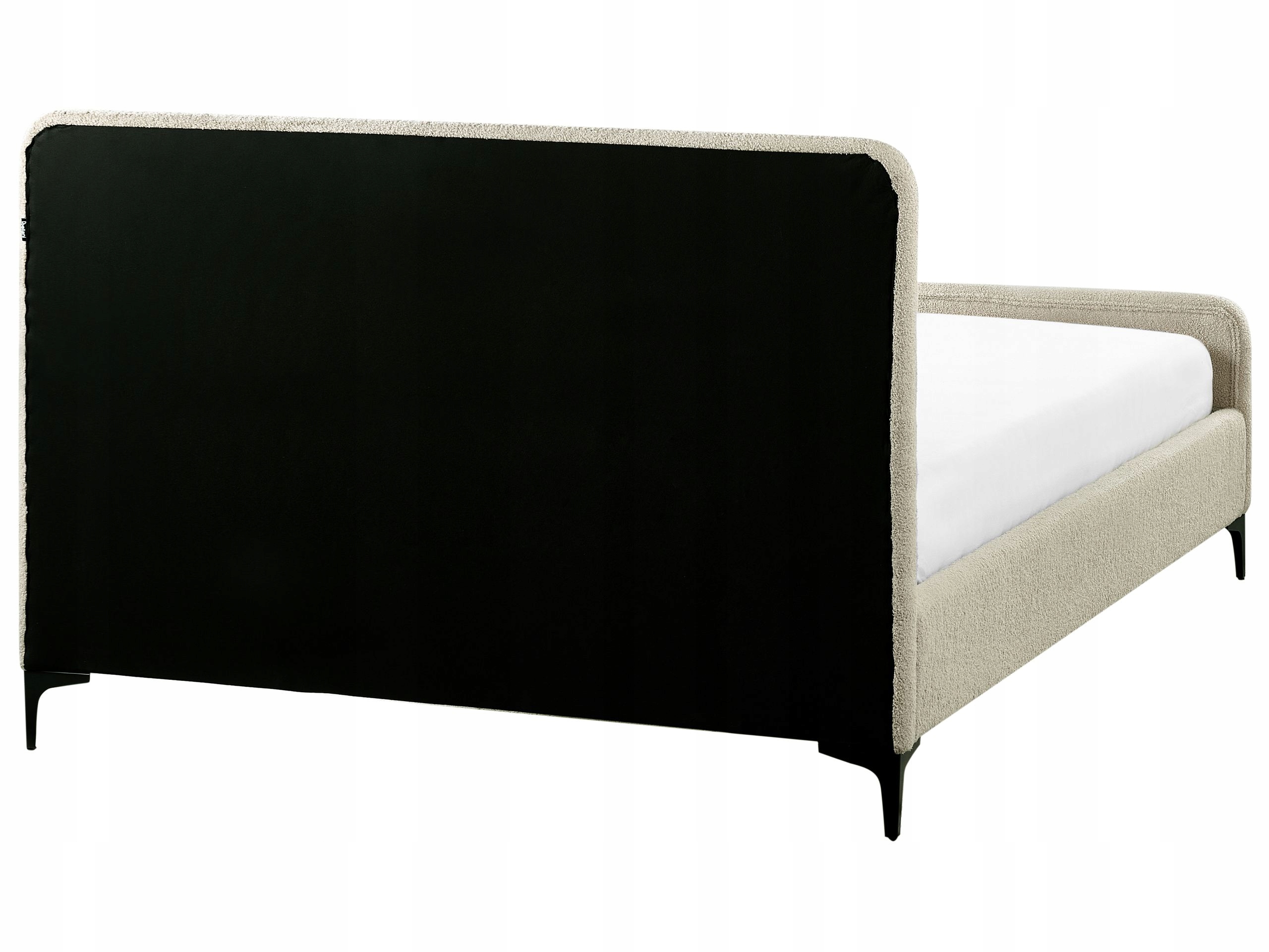 Łóżko Boucle LUNAN 140 x 200 cm Beżowy – Elegancja i komfort w Twojej sypialni