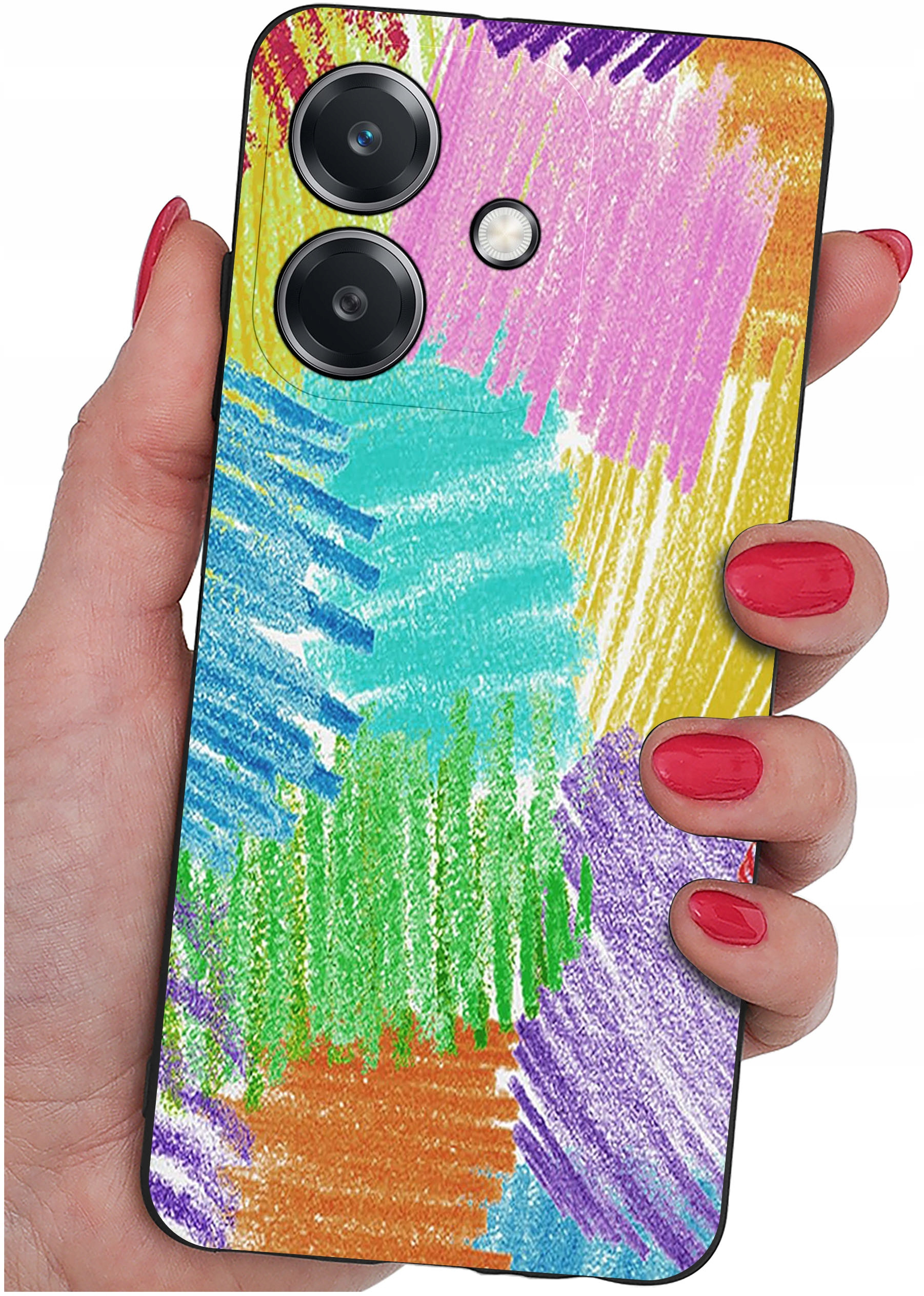 Żywe kolory i grafika na czarnym tle