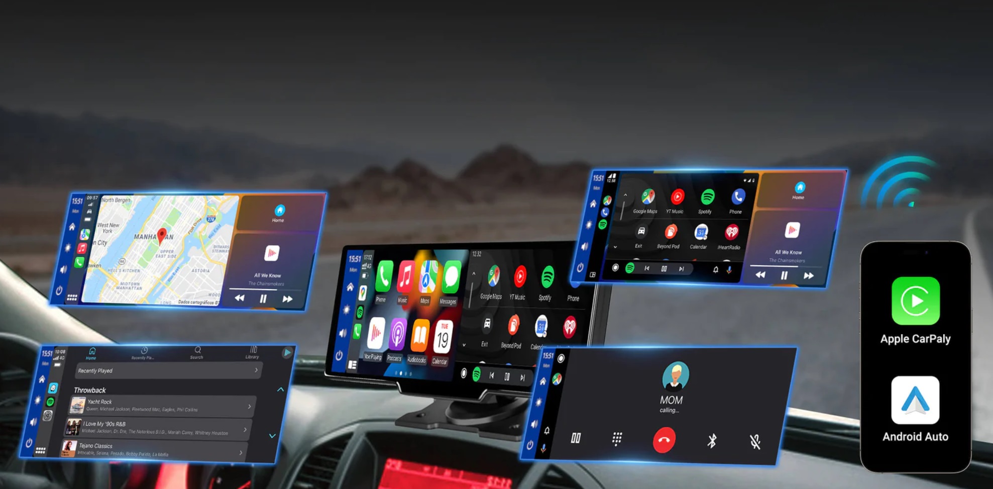 Bezprzewodowe połączenie z Apple CarPlay i Android Auto
