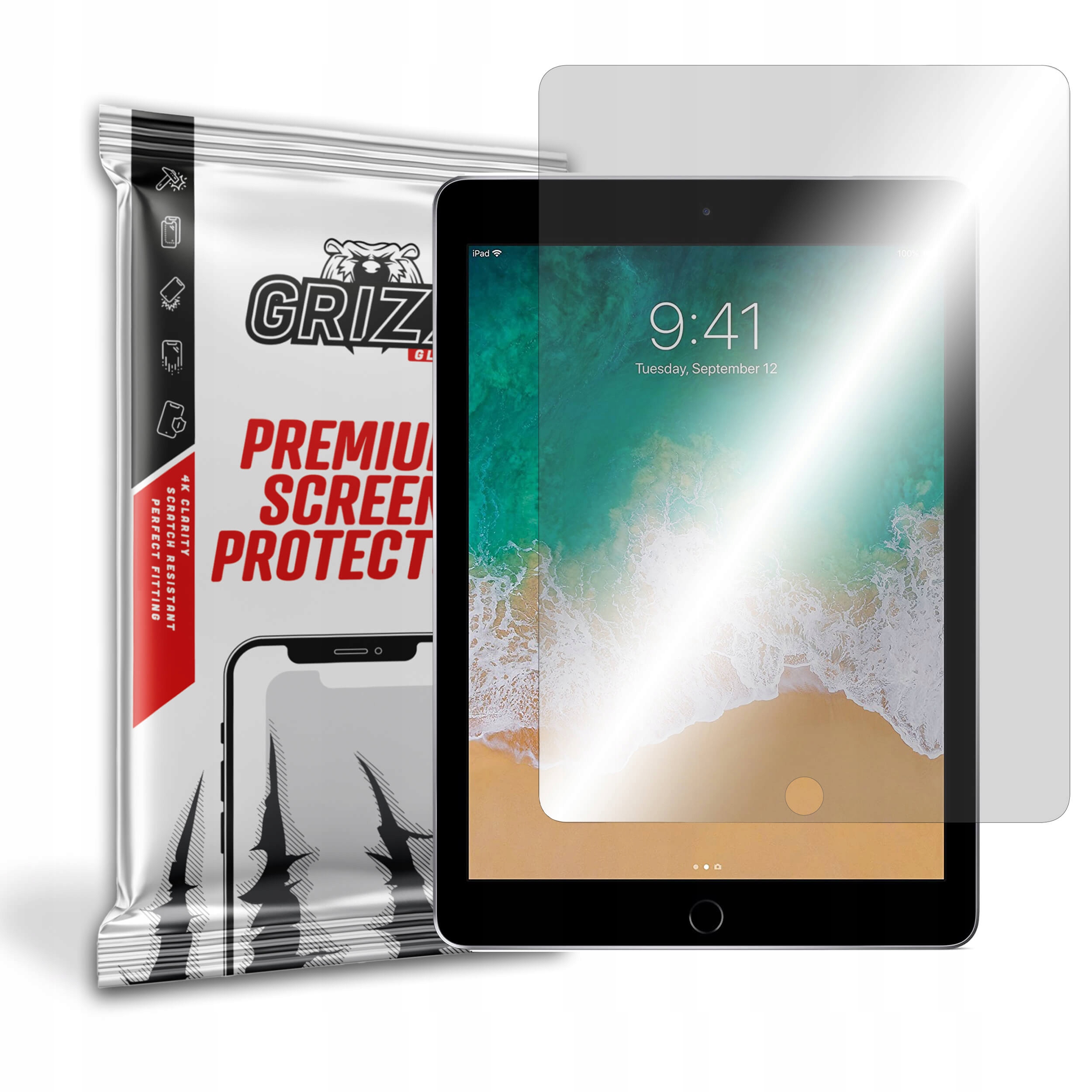 GrizzGlass Szkło hybrydowe Grizz Apple iPad 9.7 2017/2018 – Ochrona na najwyższym poziomie