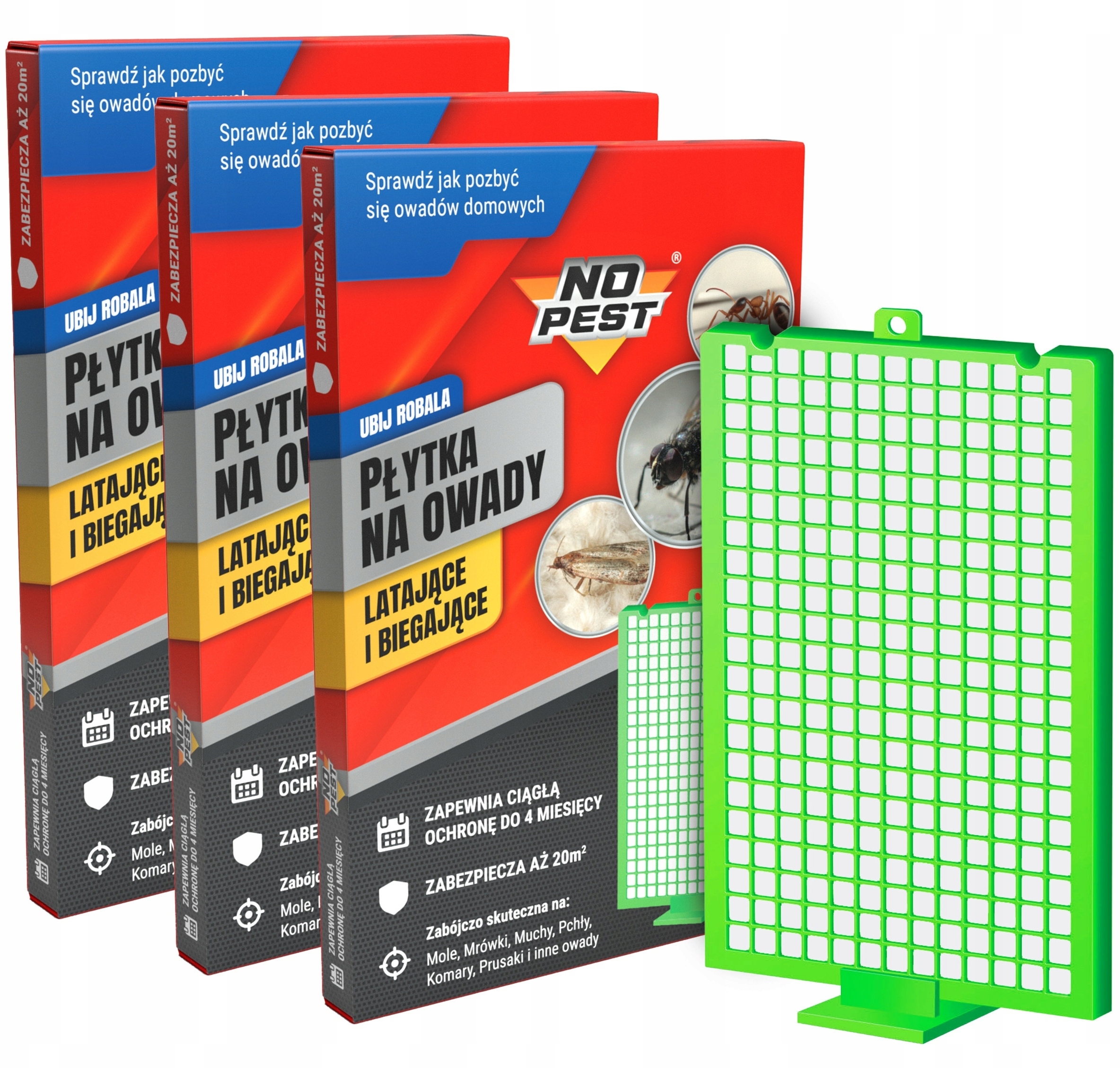 Płytka Owadobójcza Pułapka na Owady Mrówki Karaluchy Pająki Pchły Prusaki Mole Komary Muchy Osy 'Ubij Robala' (3 szt) – Skuteczna ochrona przed insektami