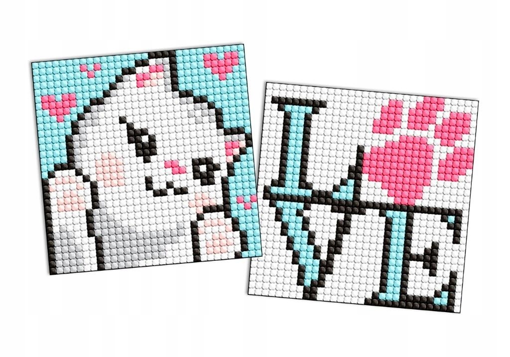 Diamentowa mozaika na magnesie IDEYKA – Uroczy kotek 9x9 cm