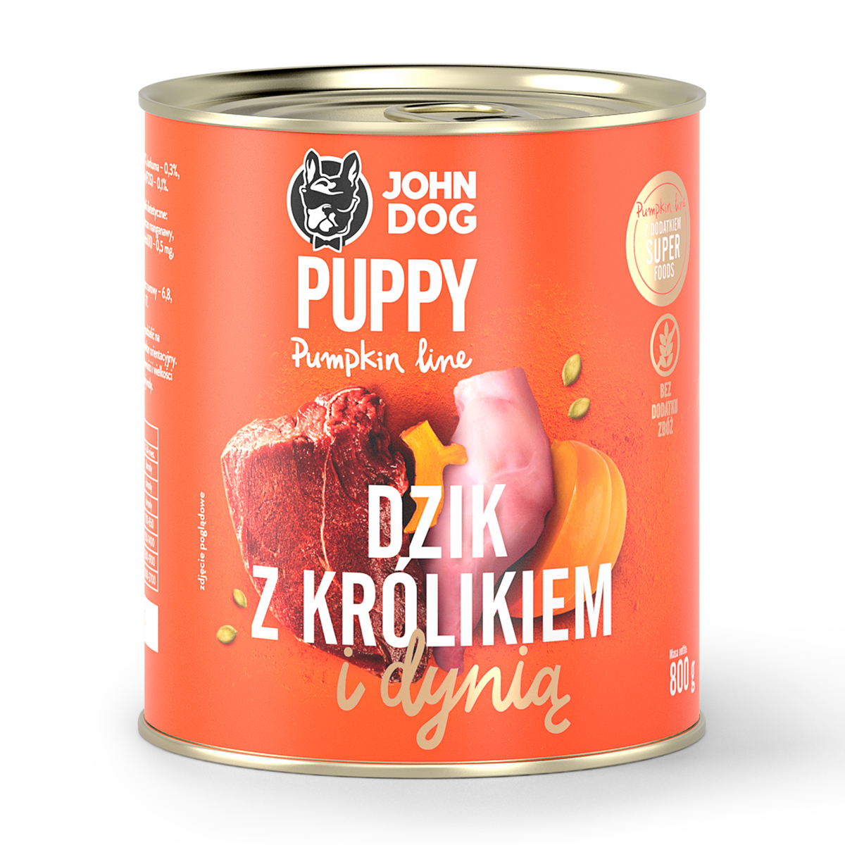 PUMPKIN Puppy dzik, królik, dynia 800g – karma dla szczeniąt