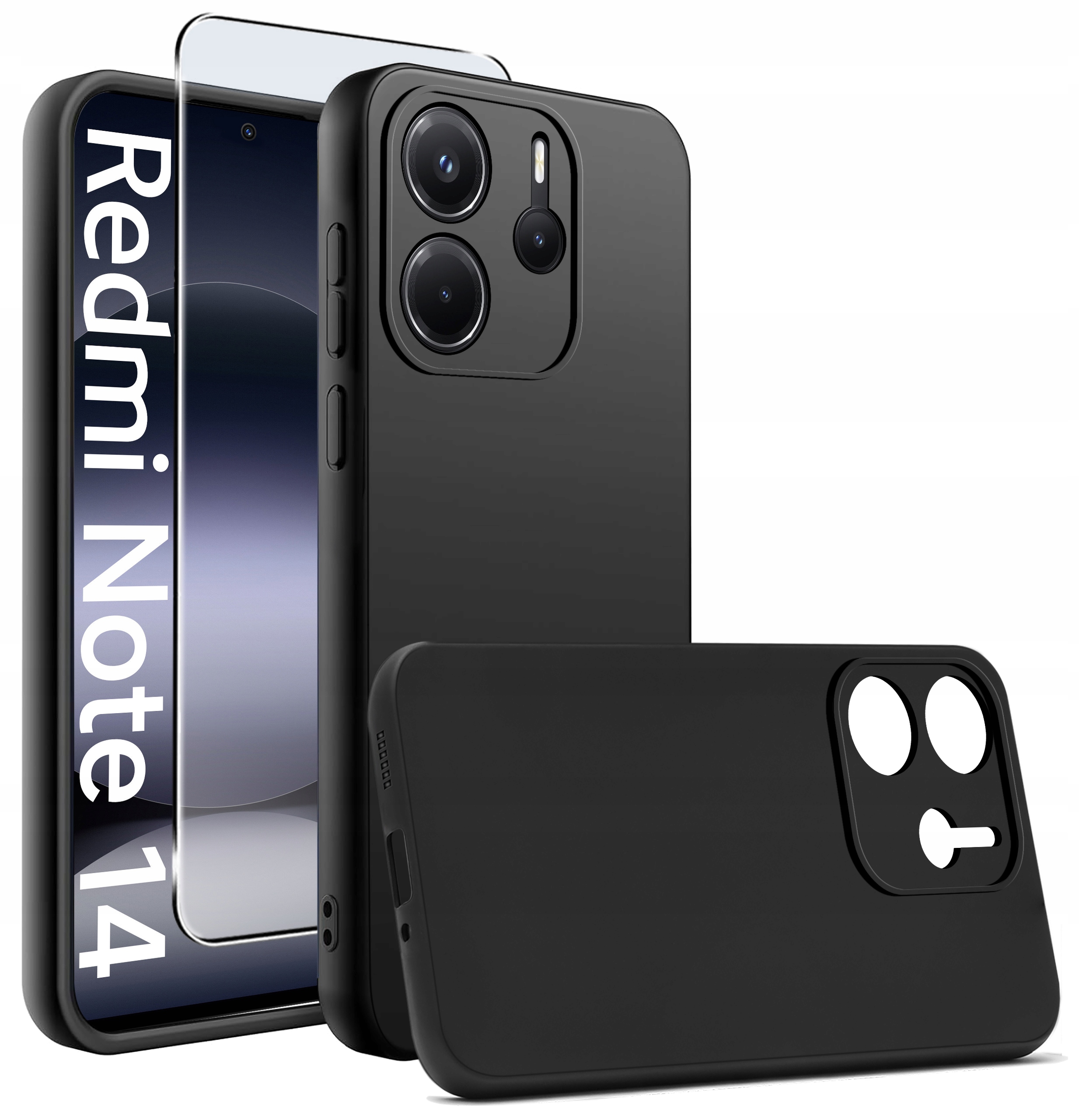 Etui Czarny Matowy Silikon Slim do Xiaomi Redmi Note 14 4G – Elegancka ochrona dla Twojego smartfona