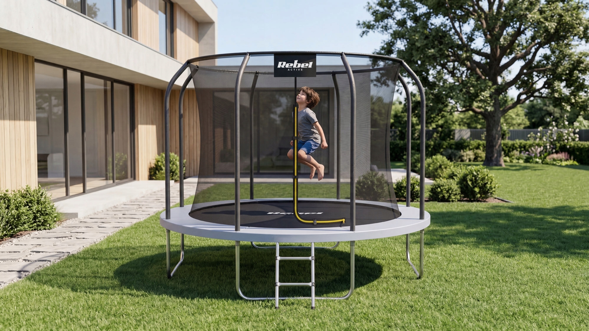 Trampolina Rebel Active PRO 8ft/244 cm – Idealna zabawa na świeżym powietrzu