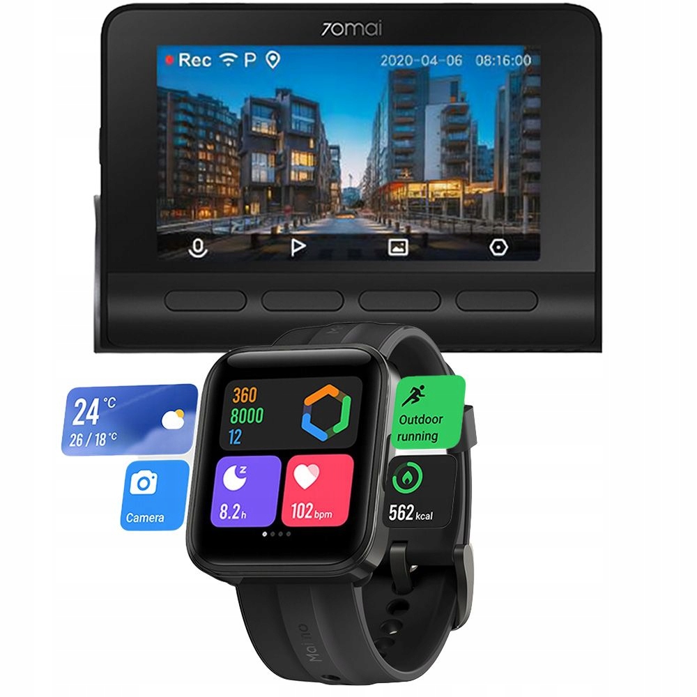 Wideorejestrator 70mai A800s 4K + Maimo Watch FLOW BLACK – Twoje oczy na drodze