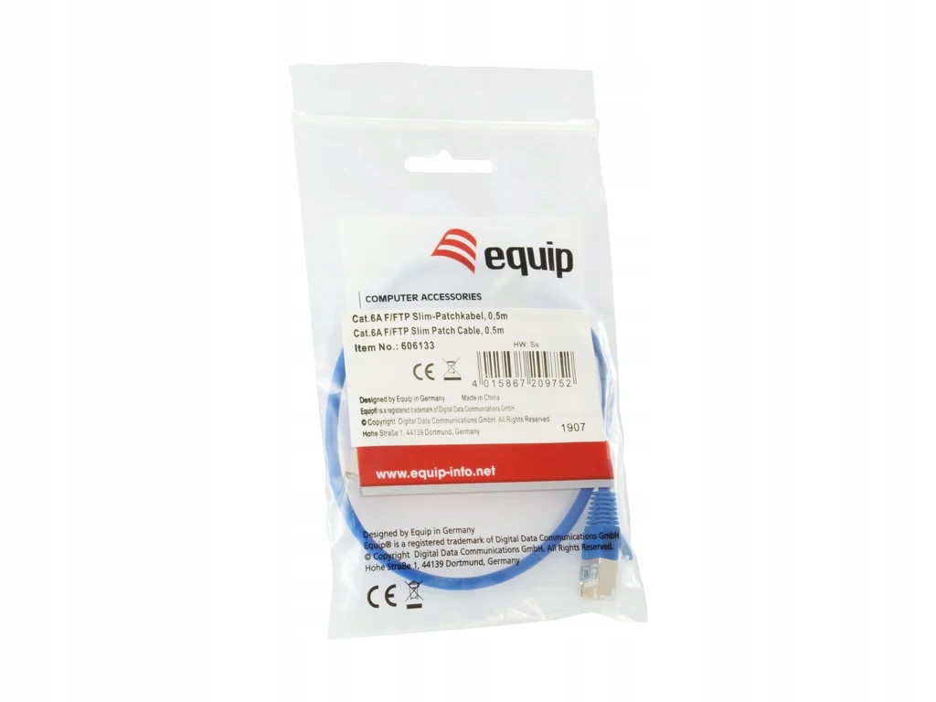 Equip Patchkabel Cat6A S/FTP 2xRJ45 0,50m blau – Wydajność i niezawodność w sieci
