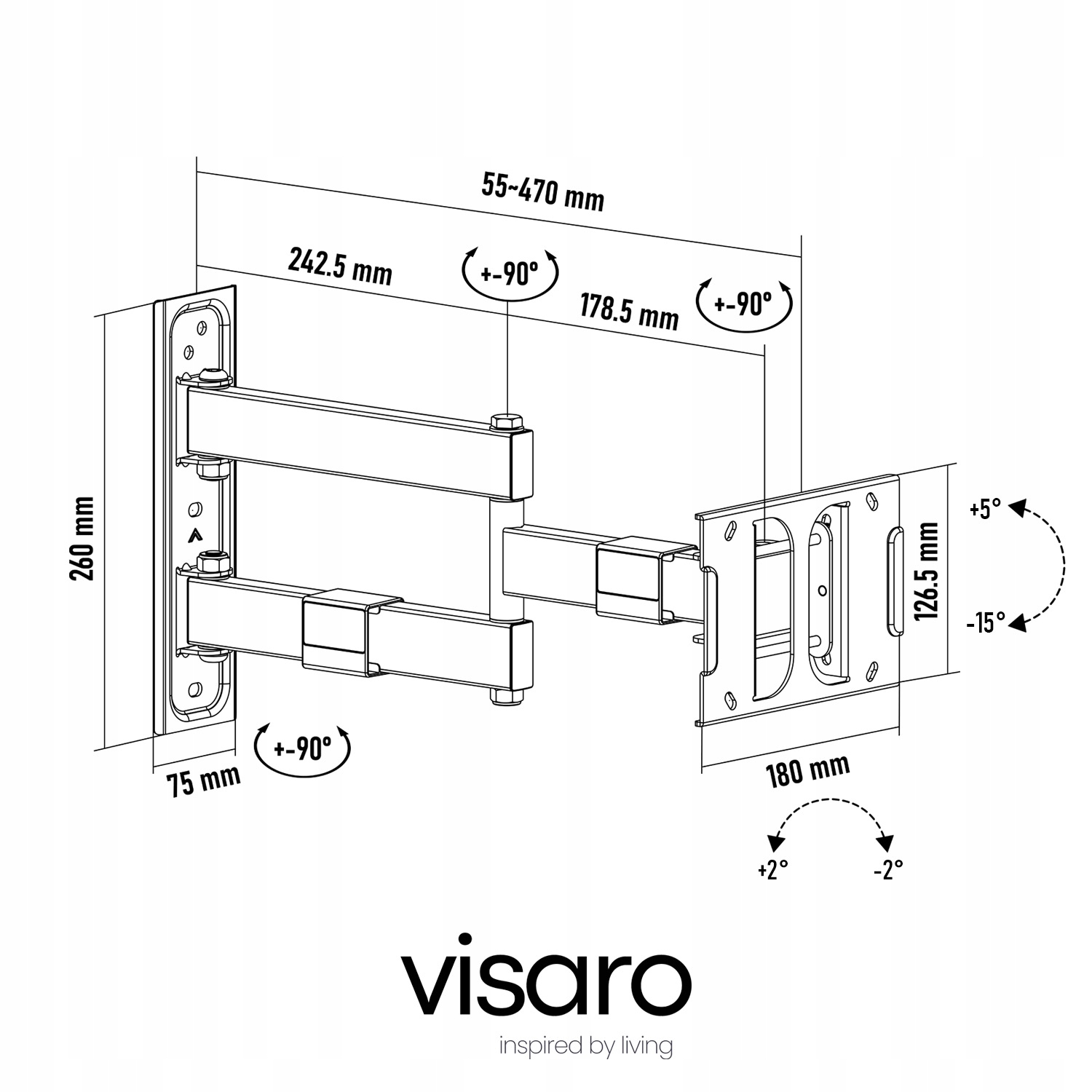 Ergonomiczne nachylenie i obrót dla komfortowego oglądania