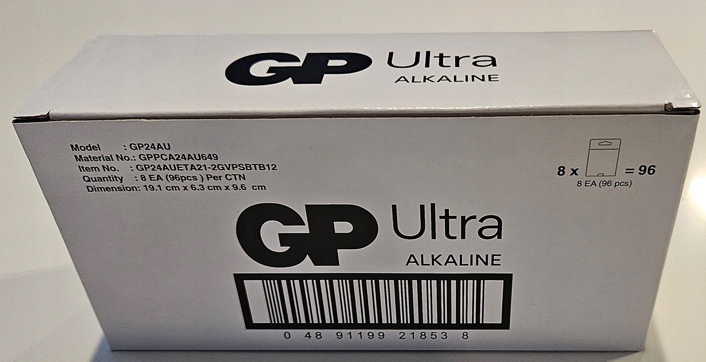 Zawartość opakowania: 12 sztuk baterii GP Ultra Alkaline