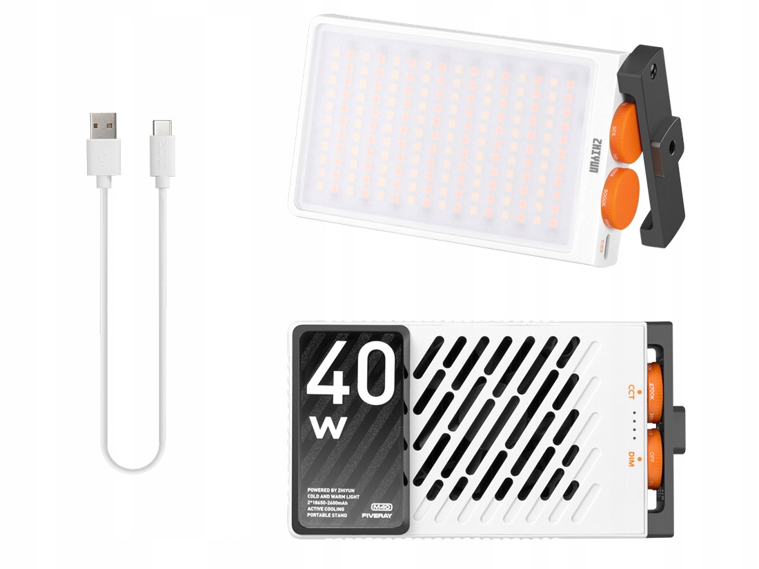 Lampa studyjna Zhiyun FIVERAY M40 – Kompaktowe oświetlenie o mocy 40 W