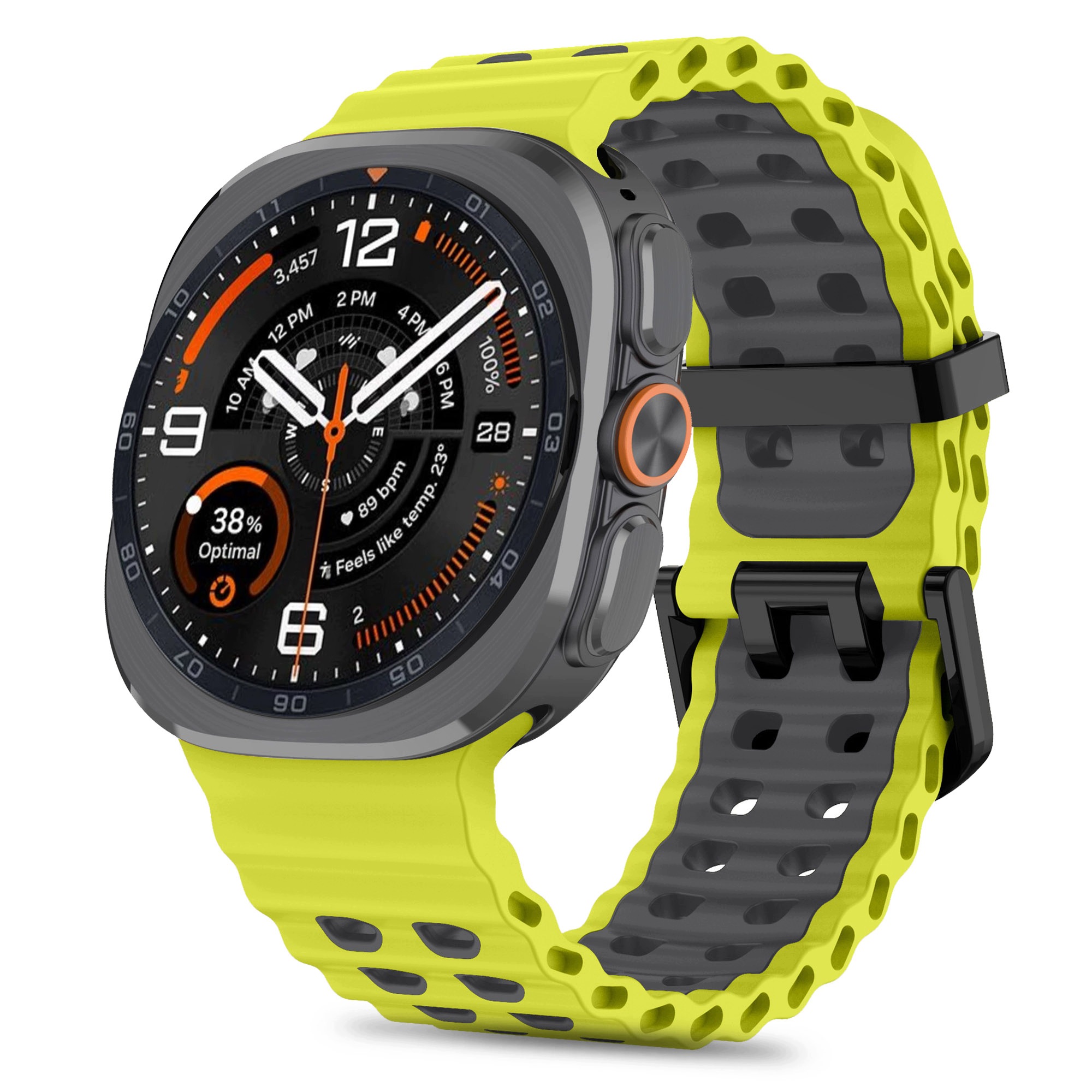 TECH-PROTECT ICONBAND PRO SAMSUNG GALAXY WATCH ULTRA 1 / 2 (47 MM) LIME/BLACK – Idealny pasek sportowy
