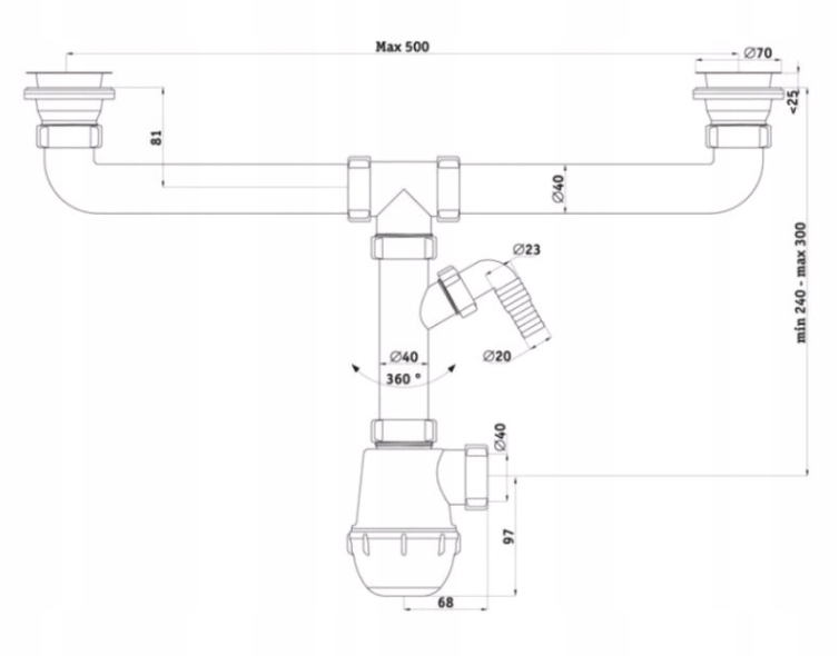 Średnica otworu – 40 mm dla optymalnego przepływu