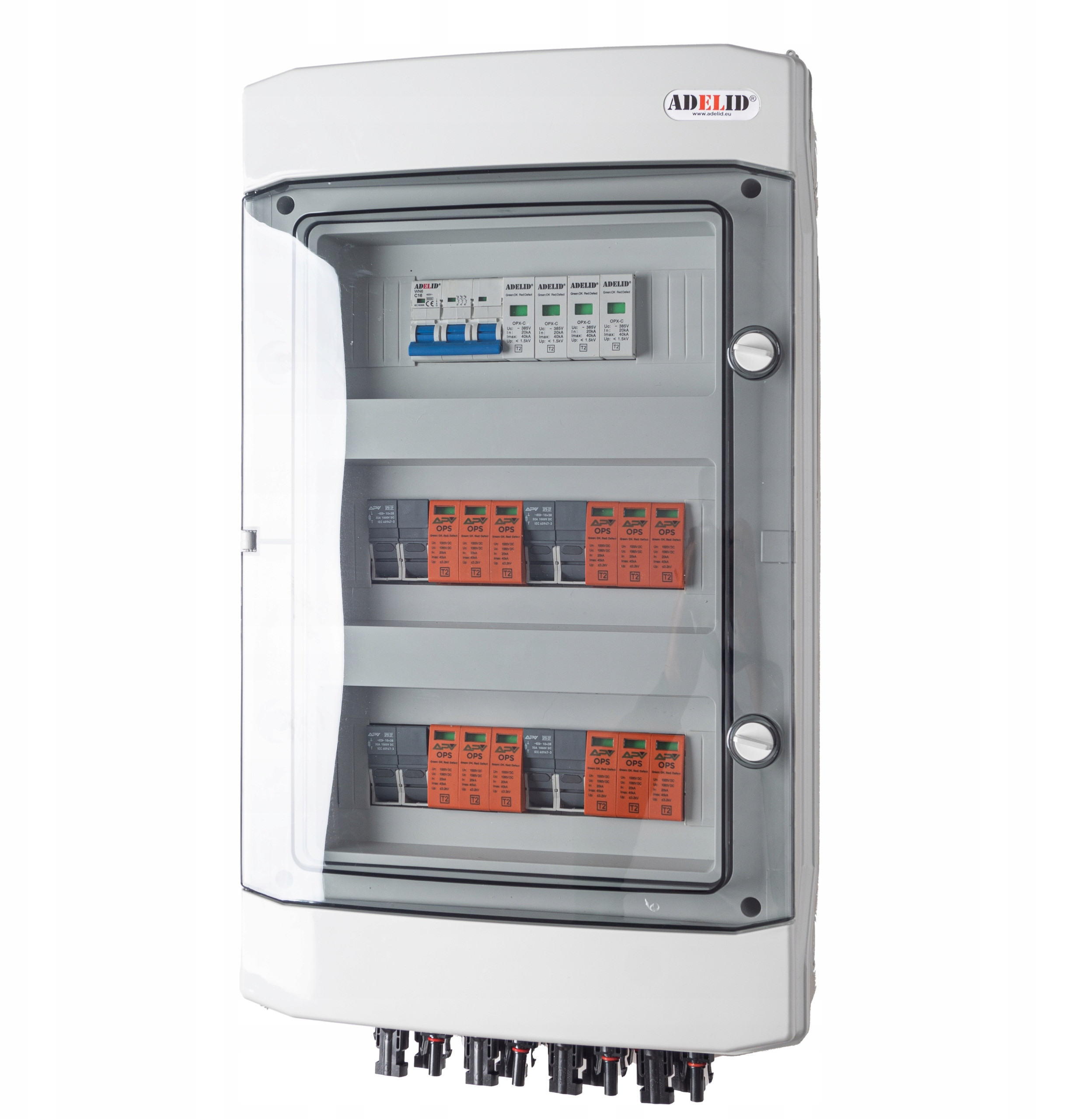 Rozdzielnica fotowoltaiczna PV 1000V DC/AC IP65 32A - 4 stringi