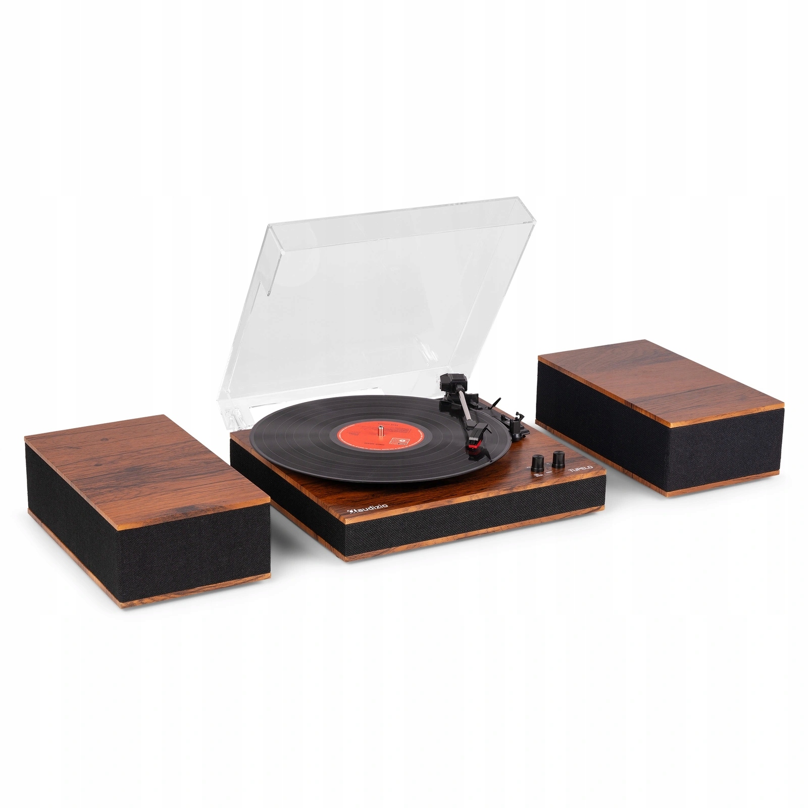 Retro gramofon z głośnikami BT Tupelo ciemne drewno Audizio – Muzyczna podróż w czasie