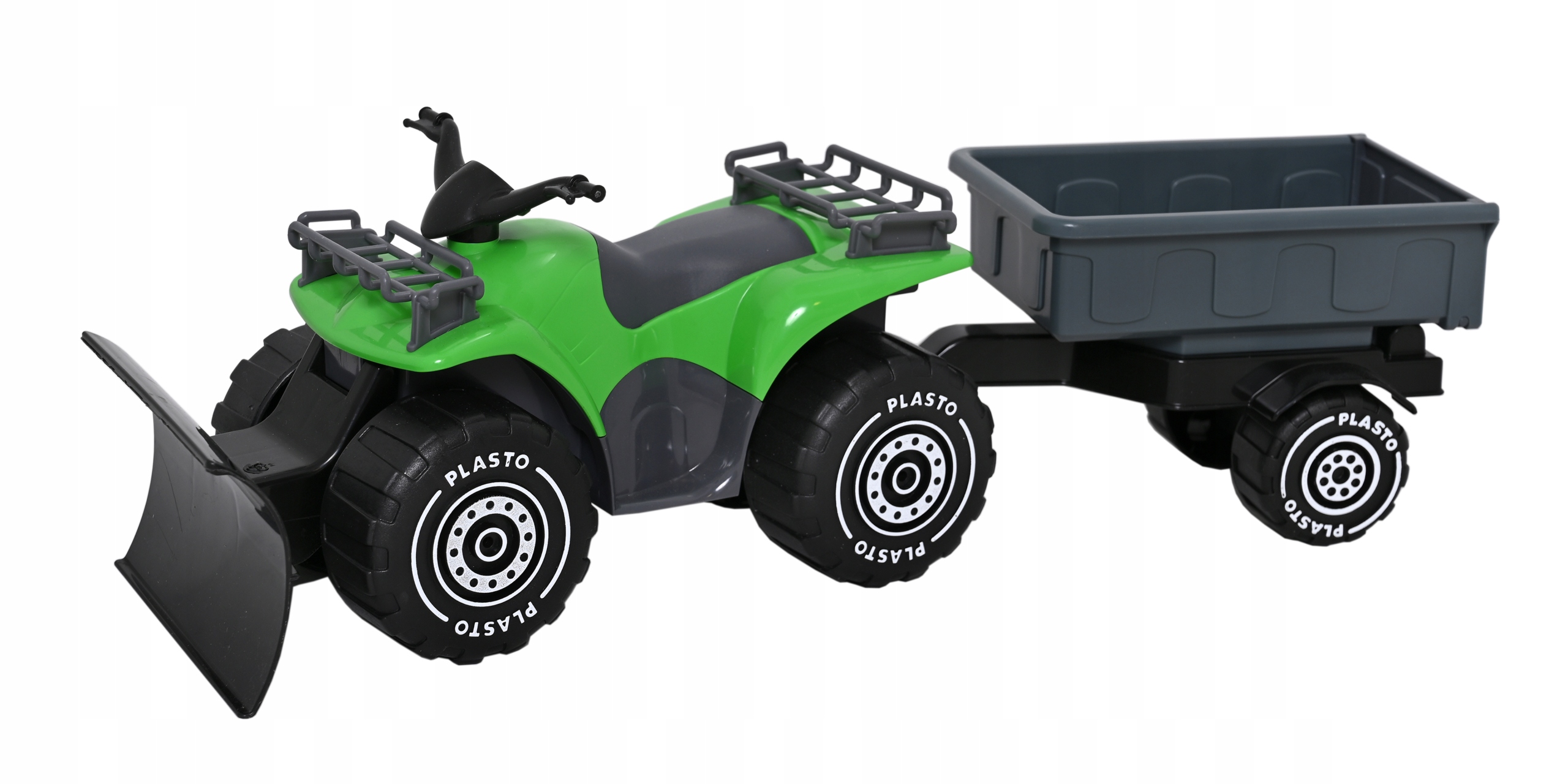 PLASTO Quad z pługiem i przyczepką 52 cm – Idealna zabawa dla najmłodszych