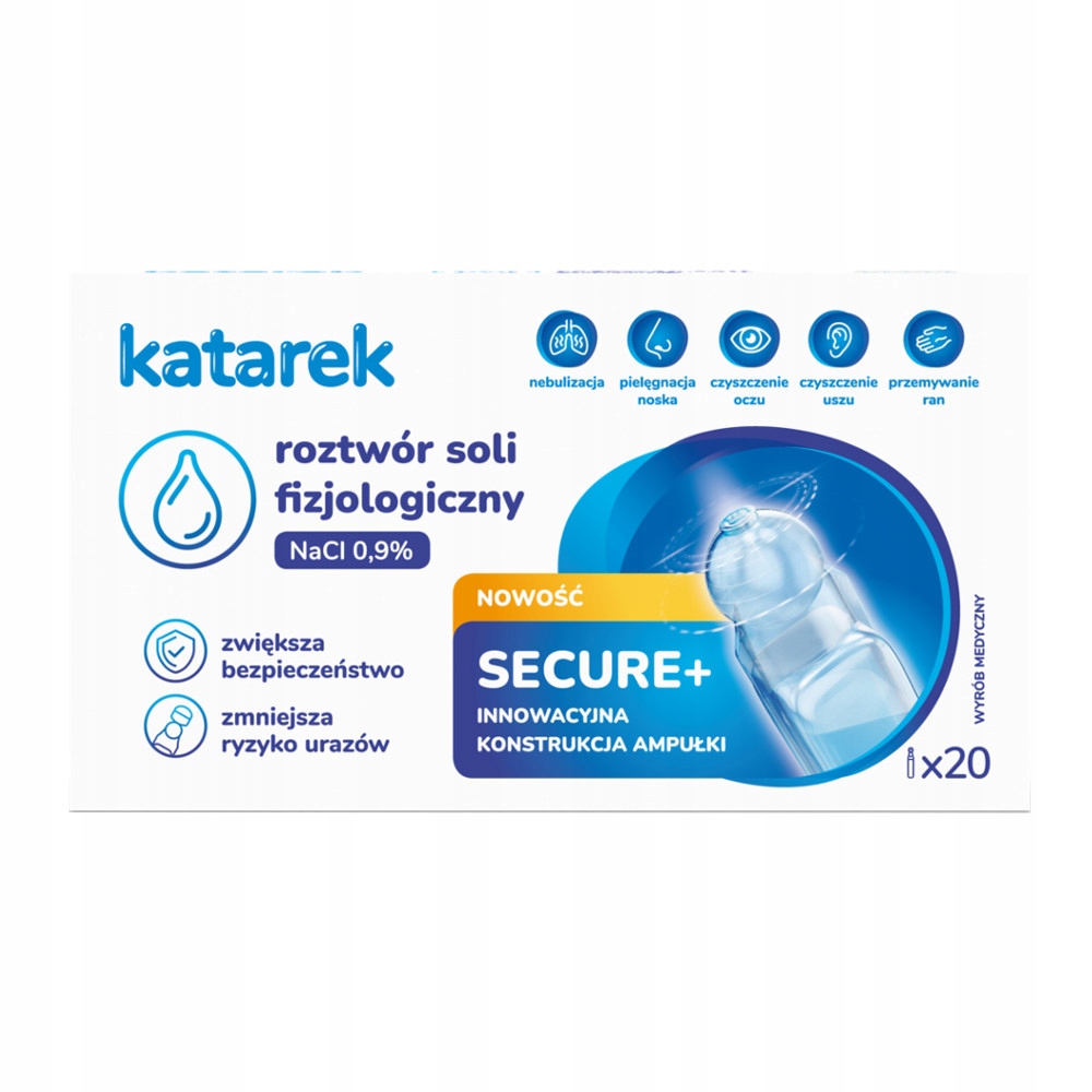 Bezpieczne ampułki soli fizjologicznej Katarek Secure+