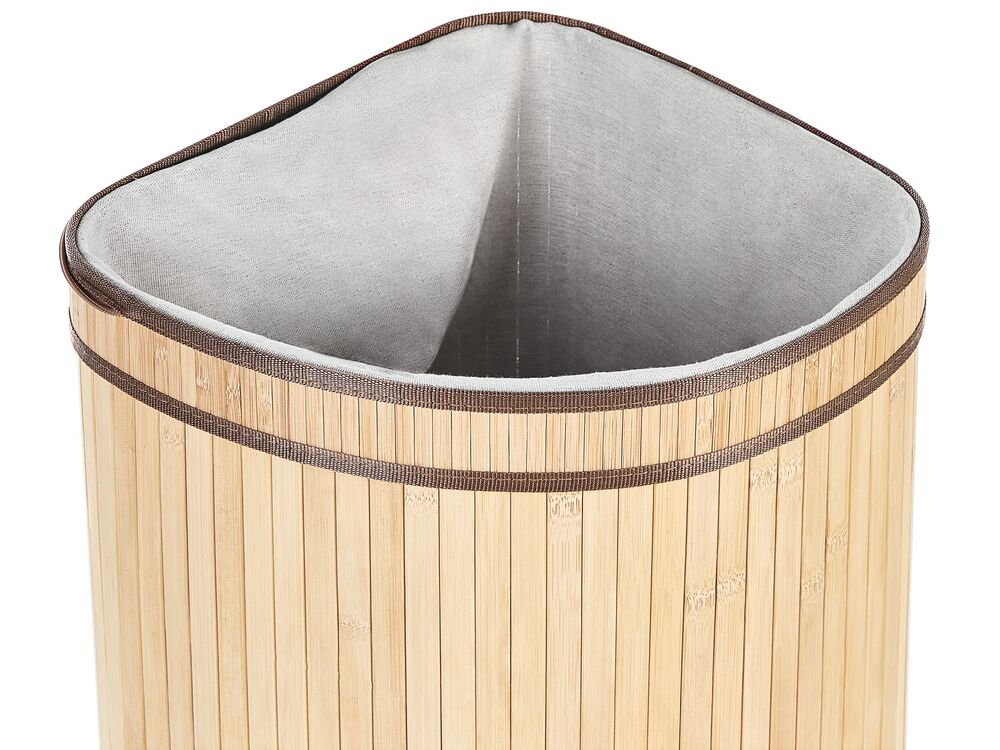 Kosz bambusowy z pokrywką jasne drewno BADULLA – Idealne rozwiązanie do przechowywania