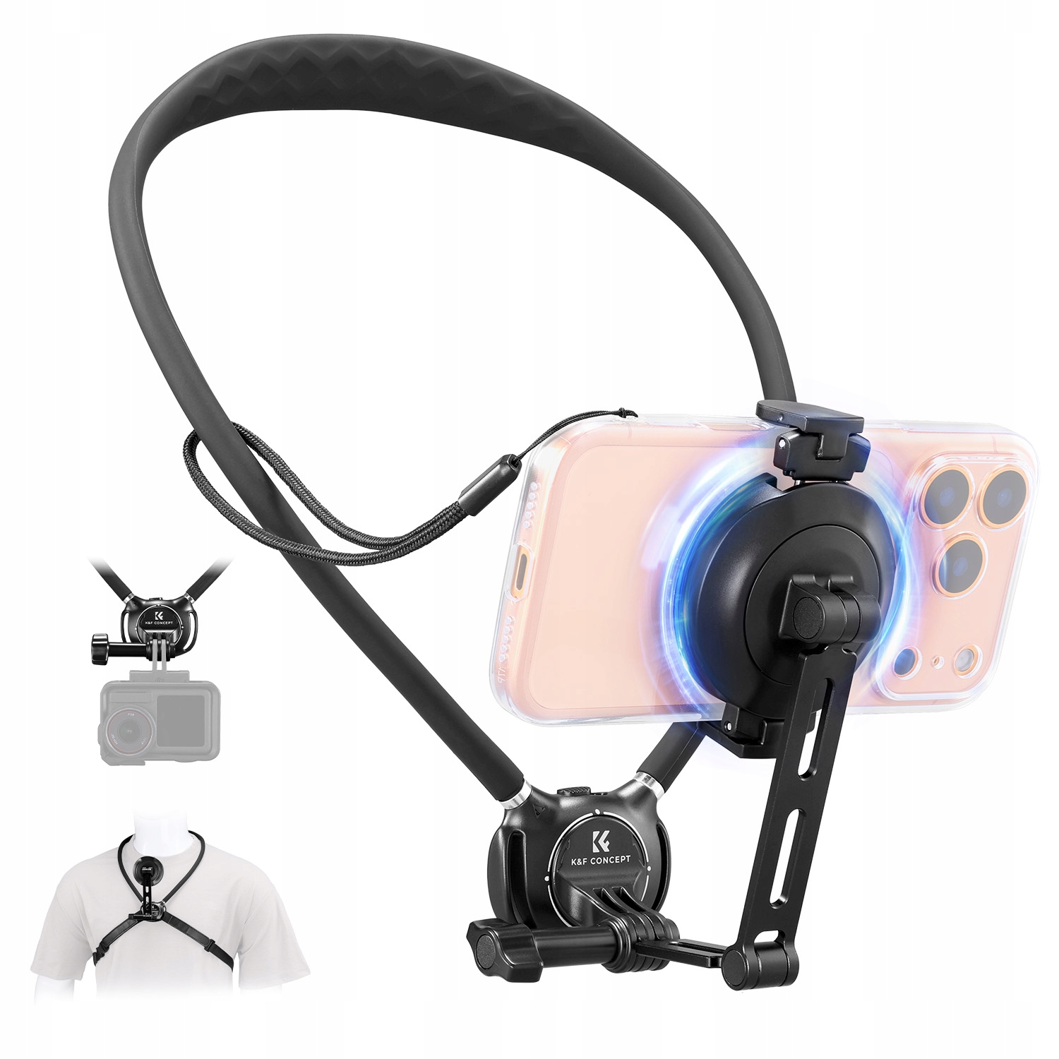 Uchwyt Mocowanie Na Szyję Pov Magnes Magsafe Do Telefonu Iphone + Do Gopro – Idealne rozwiązanie do nagrywania