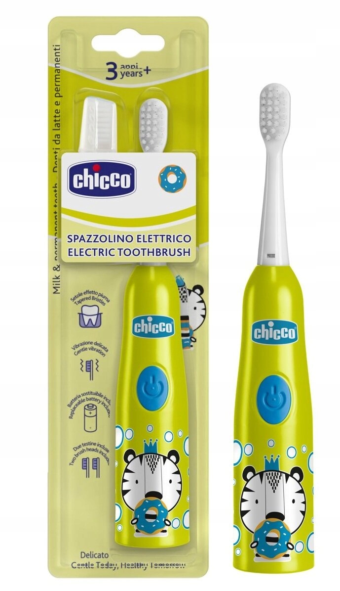 Chicco Szczoteczka elektryczna do zębów Tygrys 3L+ – Idealna dla małych dzieci