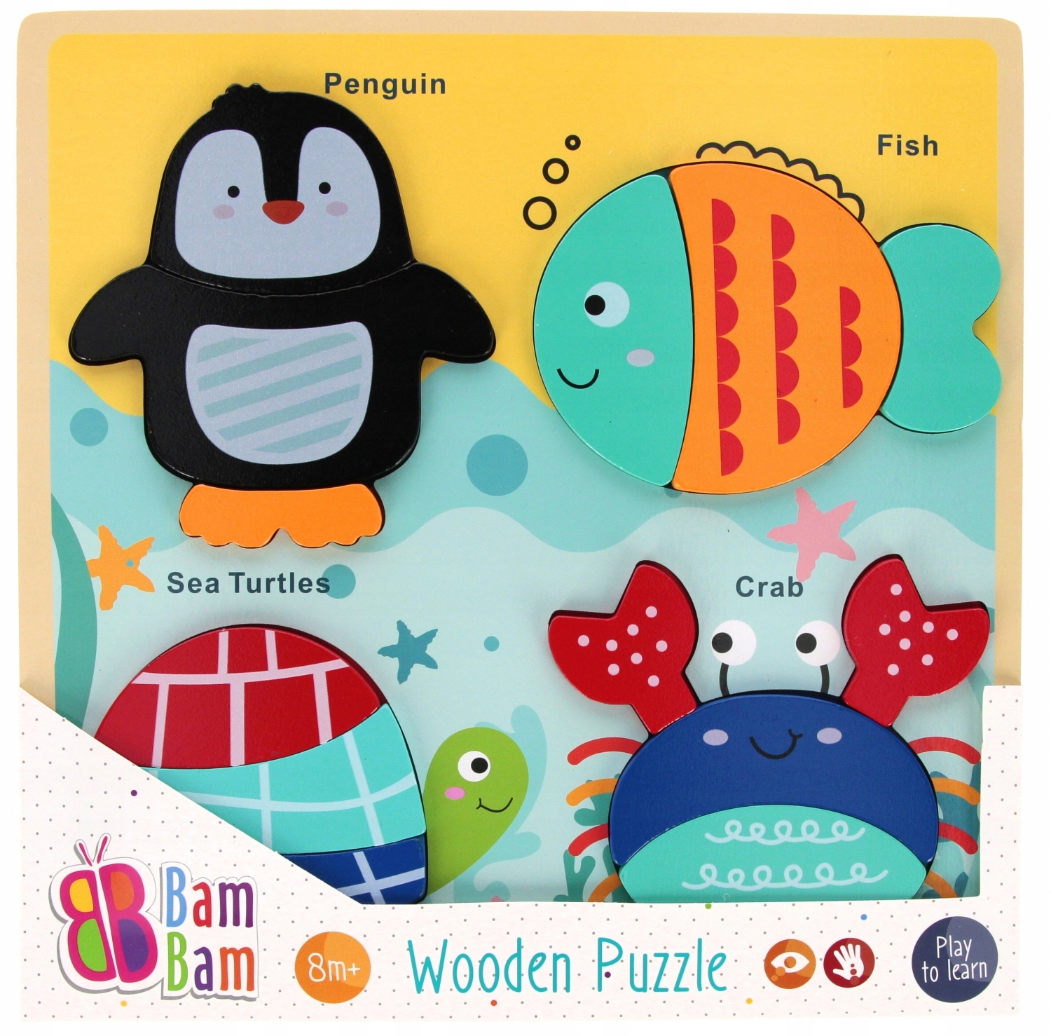 Układanka drewniana Ocean BAM BAM 541643 – Edukacyjna zabawa dla najmłodszych