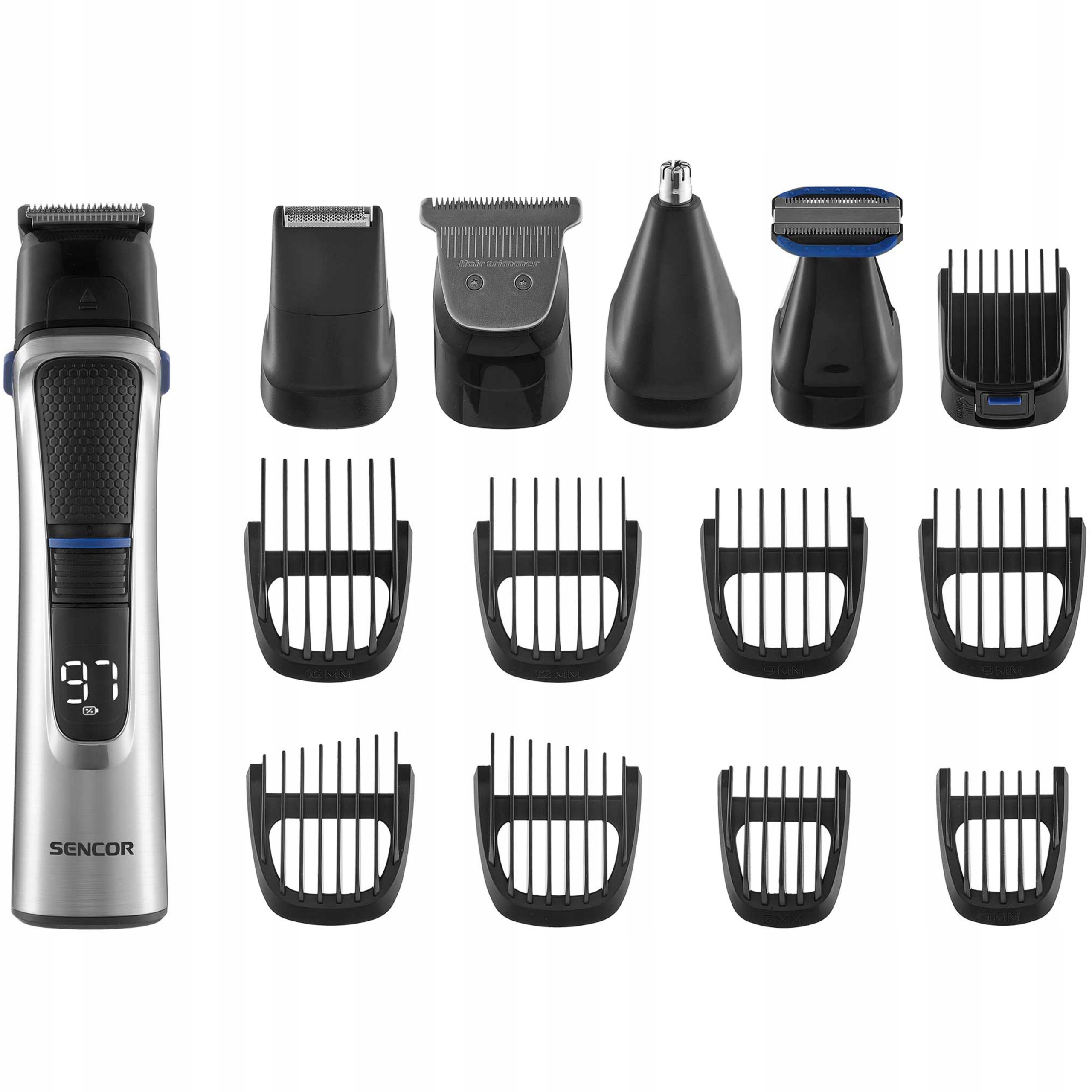 14 wymiennych akcesoriów do różnych rodzajów włosów