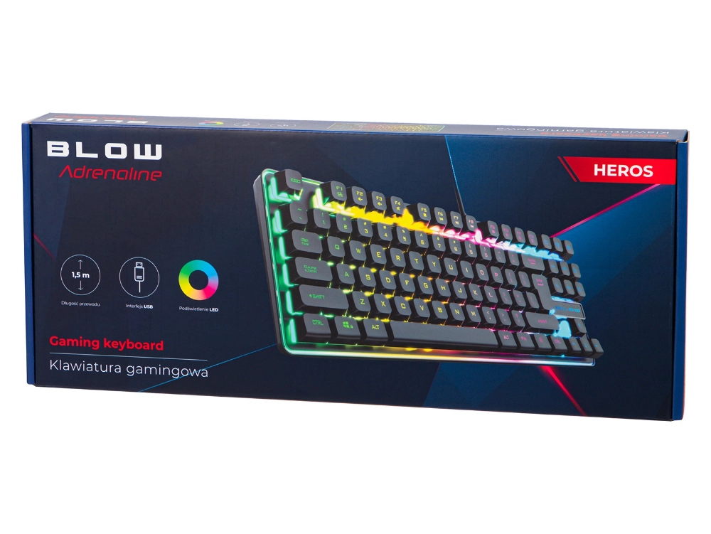 Klawiatura gamingowa BLOW Adrenaline HEROS USB czarna – Idealna dla graczy