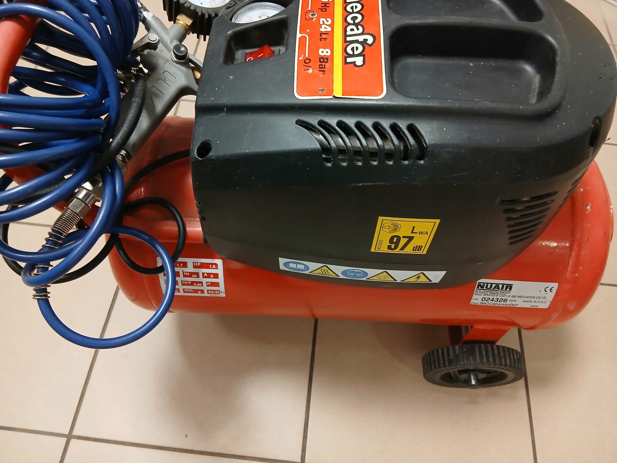 Wydajność i moc kompresora – 1,5 CV i 95 L/min