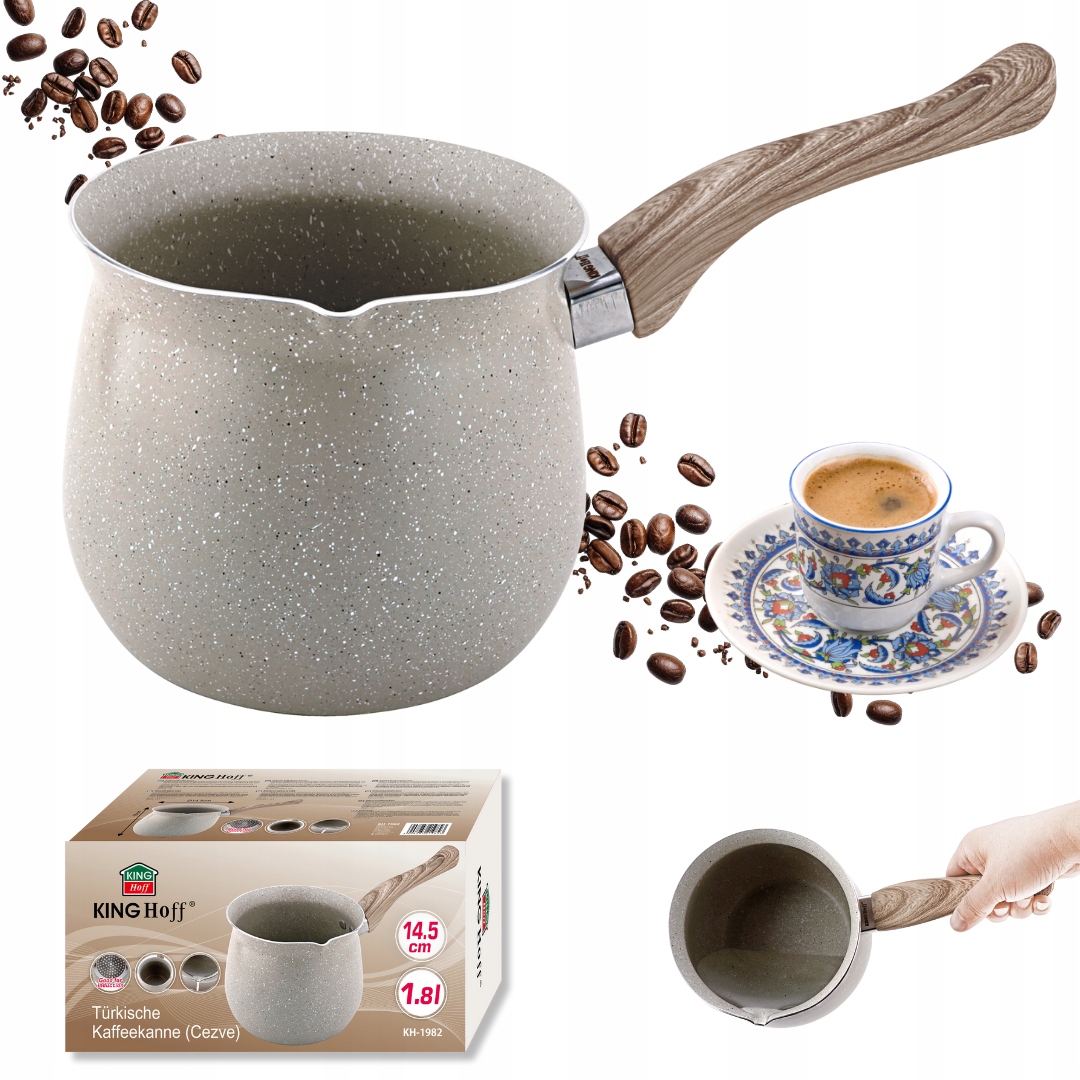 Tygielek Marmurkowy do Kawy Po Turecku 1,8L KingHoff KH-1982 – Idealny do Aromatycznej Kawy