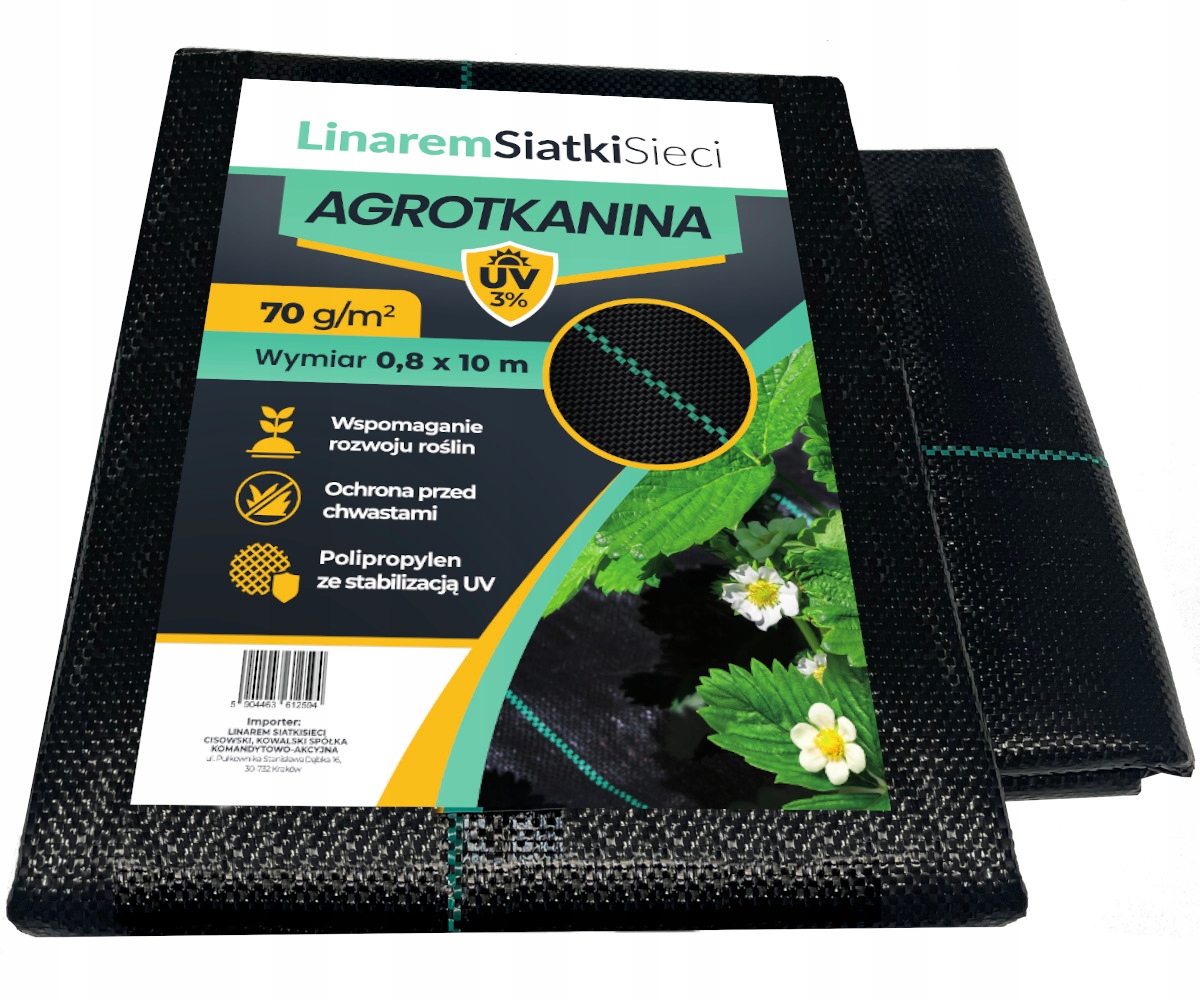 AGROTKANINA 70G 0,8x10m CZARNA – Idealne rozwiązanie dla Twojego ogrodu