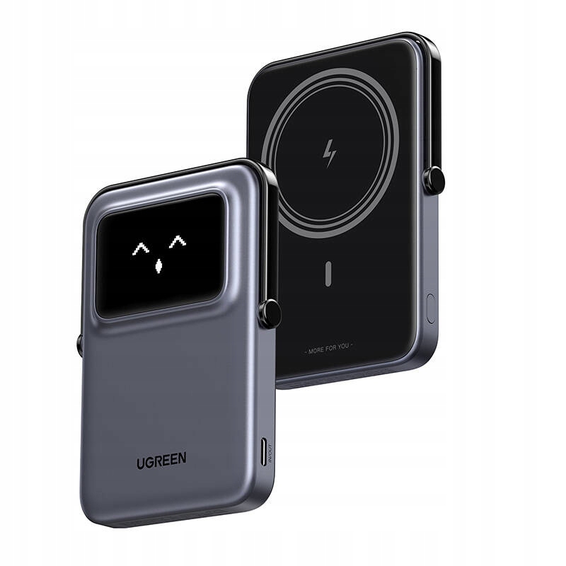 Powerbank magnetyczny 5000mAh Ugreen Uno PB571, USB-C (szary) – Twoje przenośne źródło energii